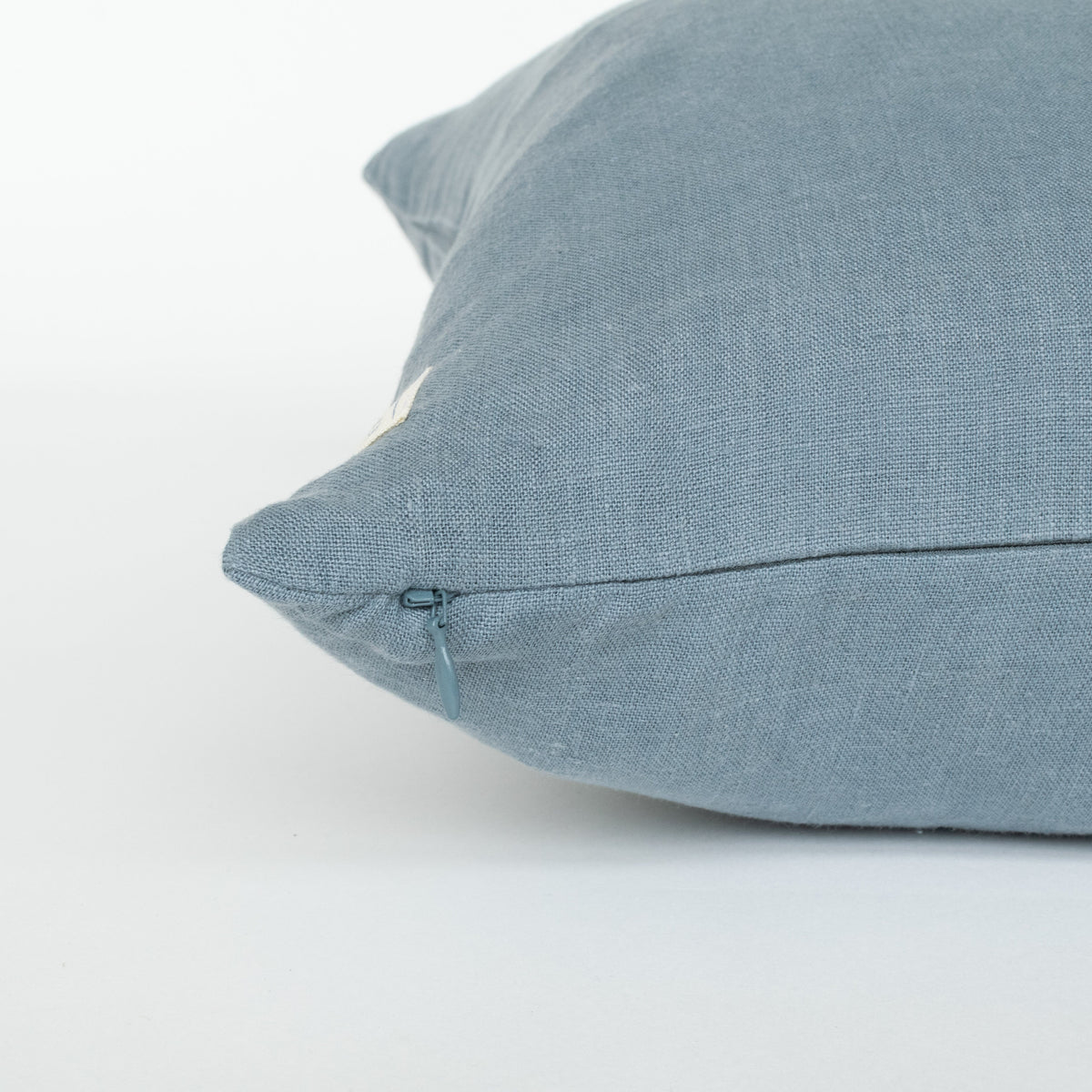 Linen Floor Cushion With Handle, Natural Blue