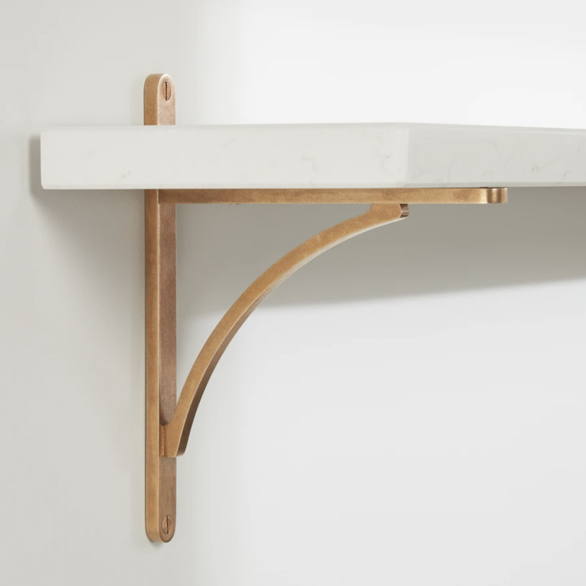 Floating Shelves with Brass Bracket,Marble Wall Mounted Storage