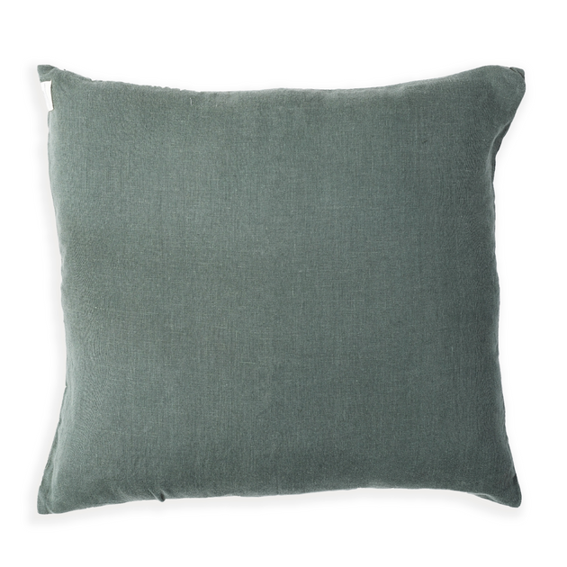 Kufri Rustic Solid Designer Pillow Cover in Olive – Linen + Cloth