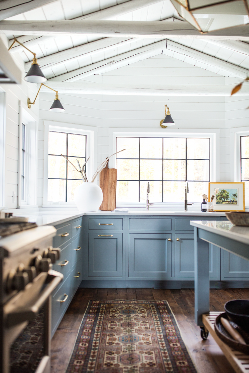 Blue and White Kitchen (with Navy Blue Kitchen Island) - On Sutton