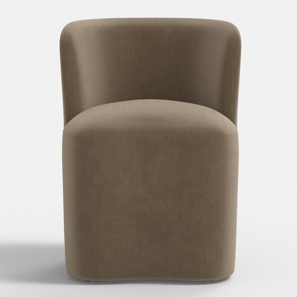 Gail Dining Chair in Performance Velvet in Walnut