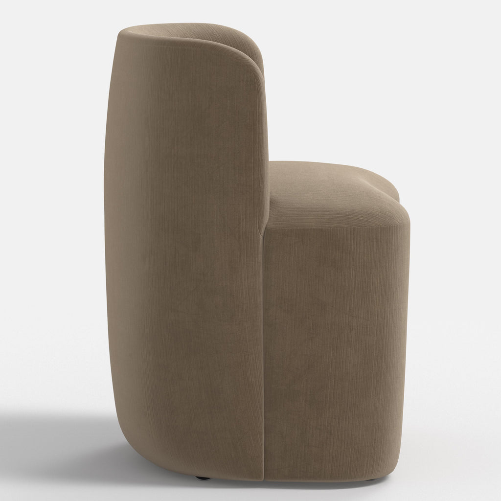Gail Dining Chair in Performance Velvet in Walnut