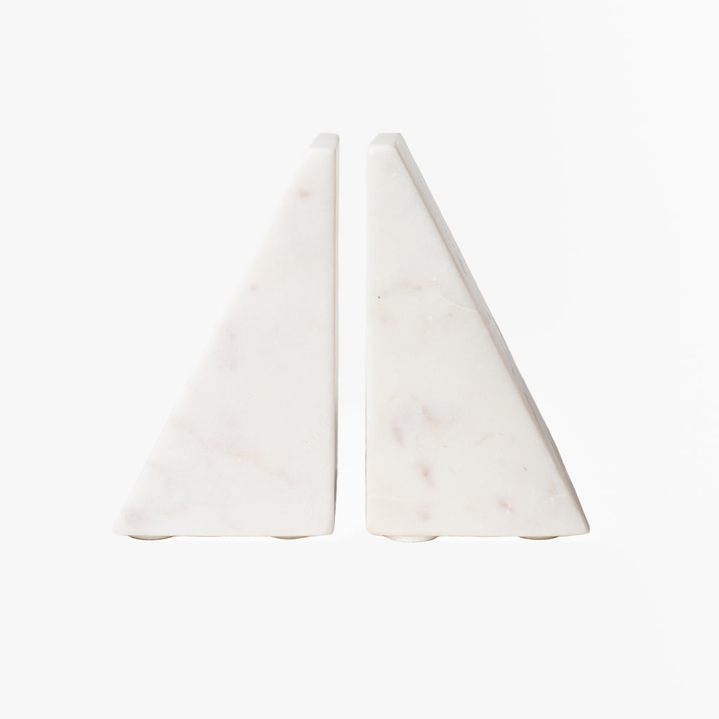 White Marble Bookends