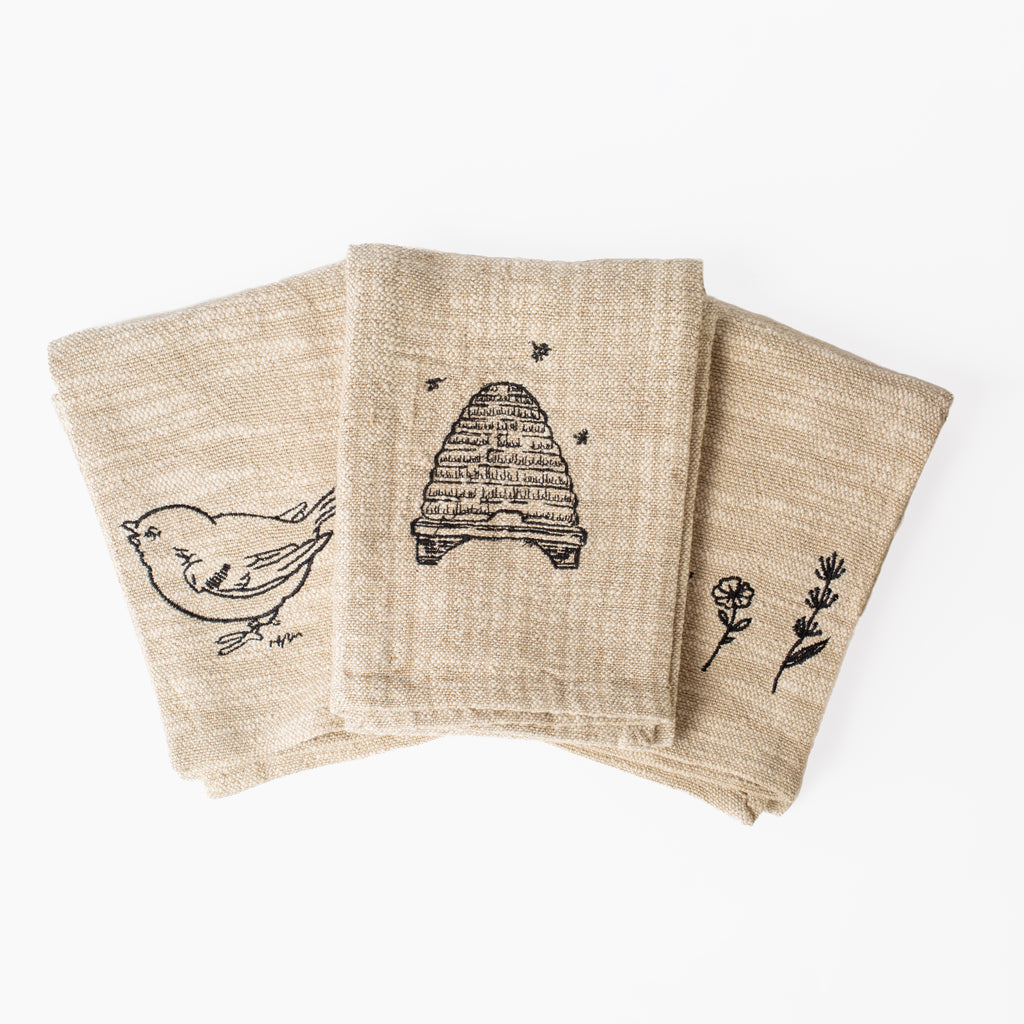 Embroidered Tea Towel
