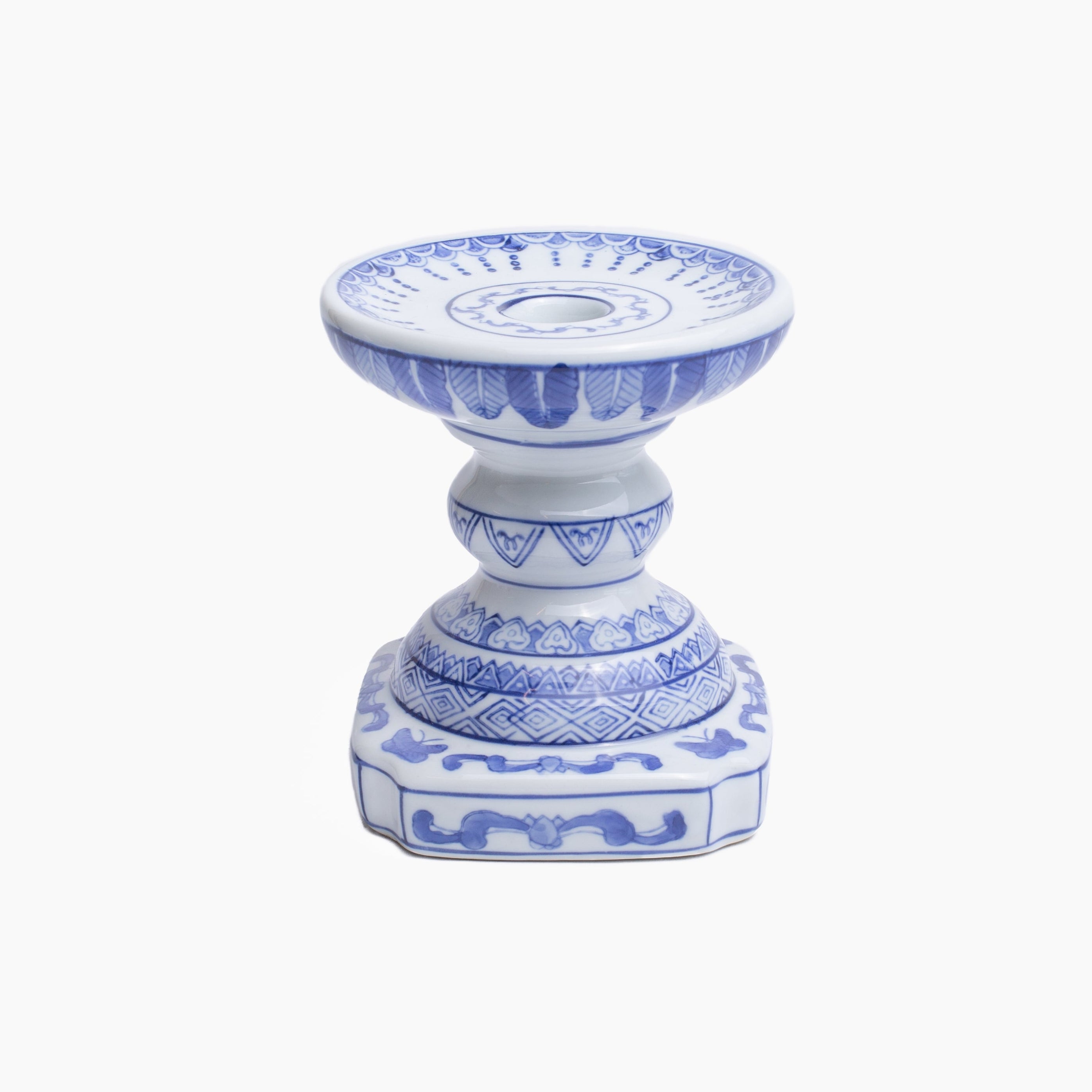 Blue & White Candlestick Holders