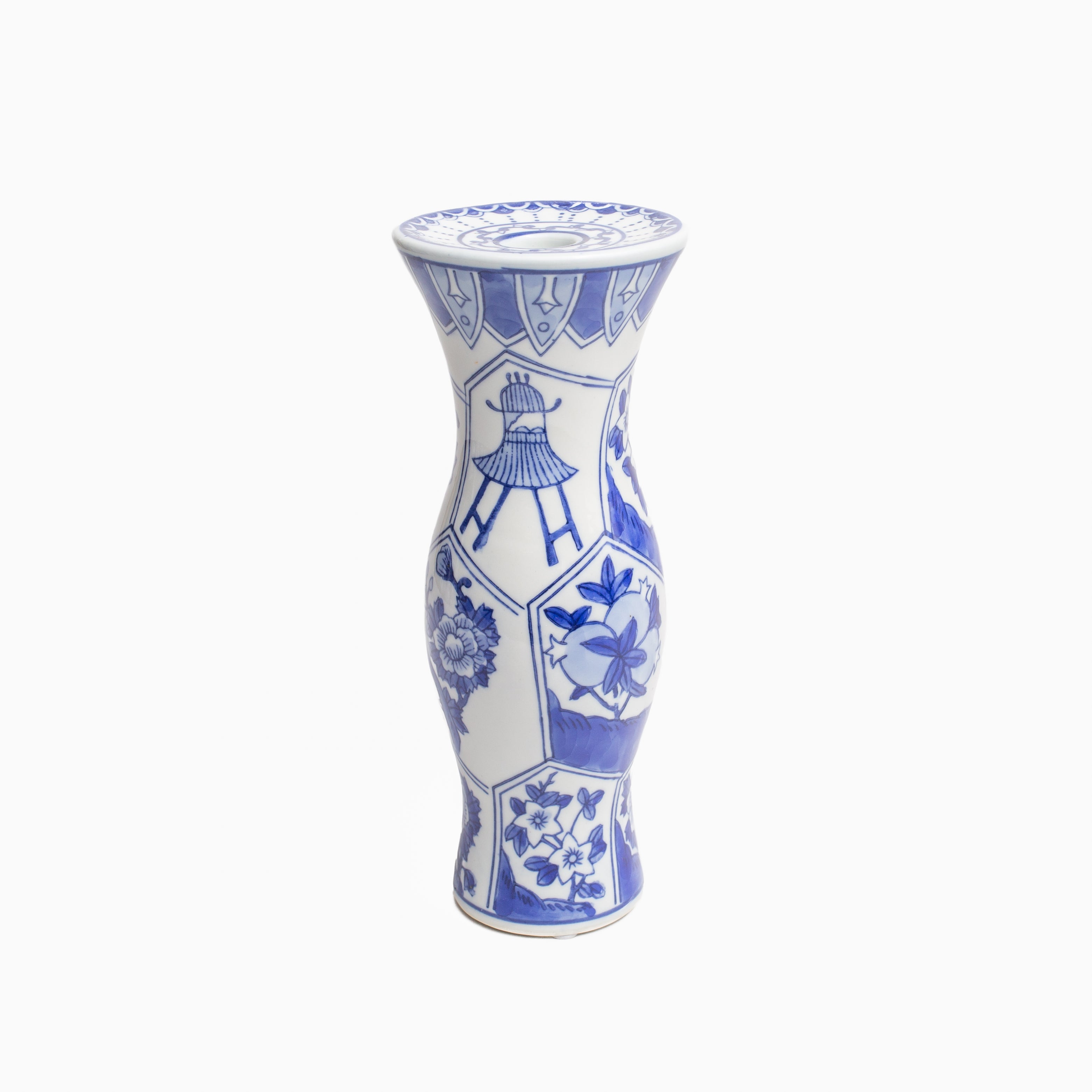 Blue & White Candlestick Holders