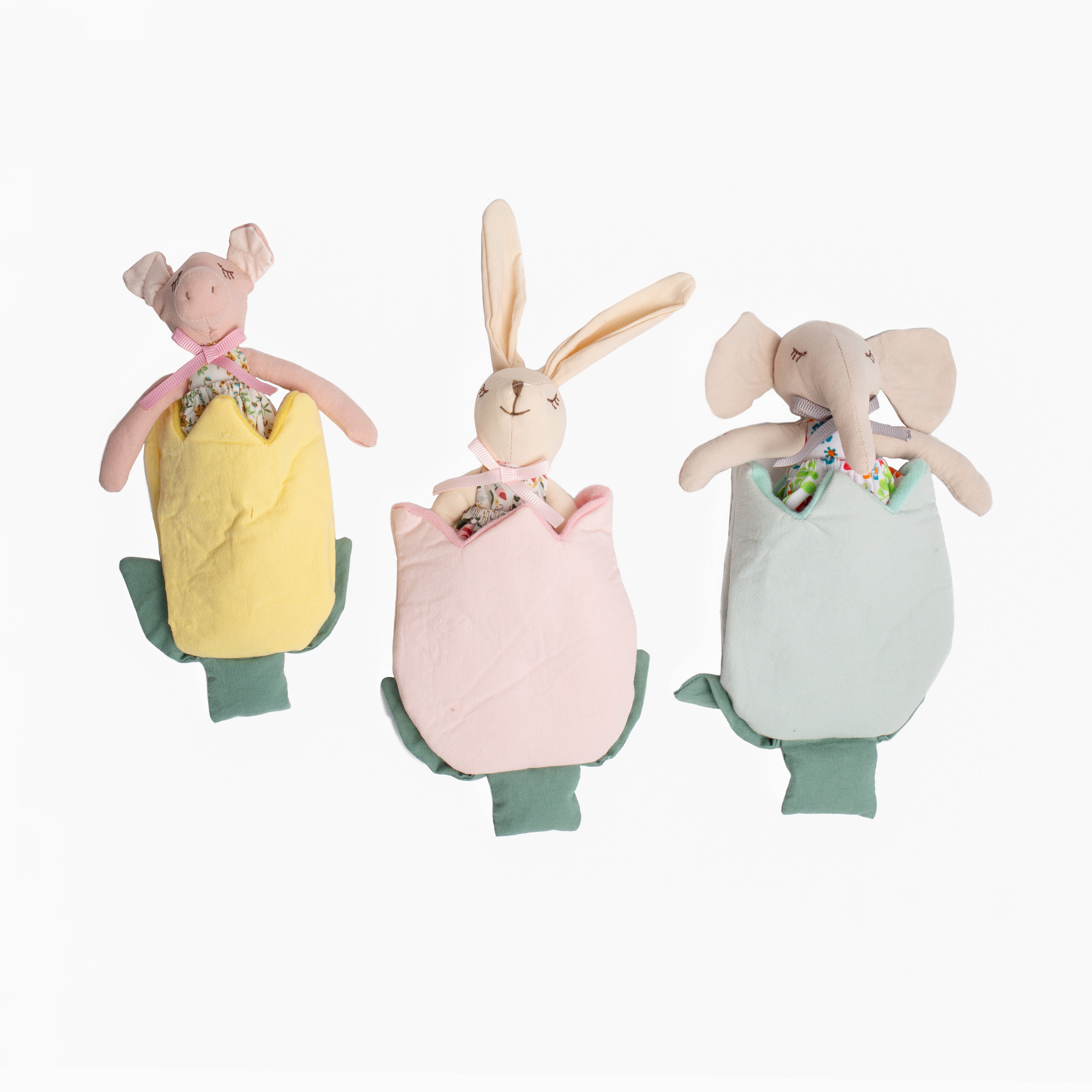 Plush Animal with Flower Pocket
