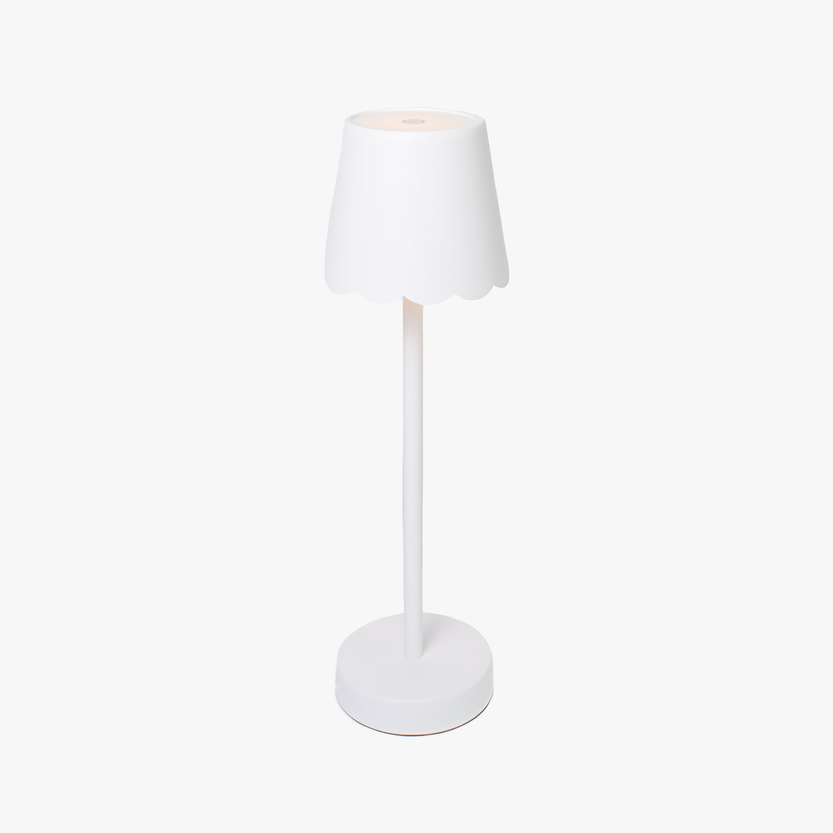 White Scalloped LED Table Lamp