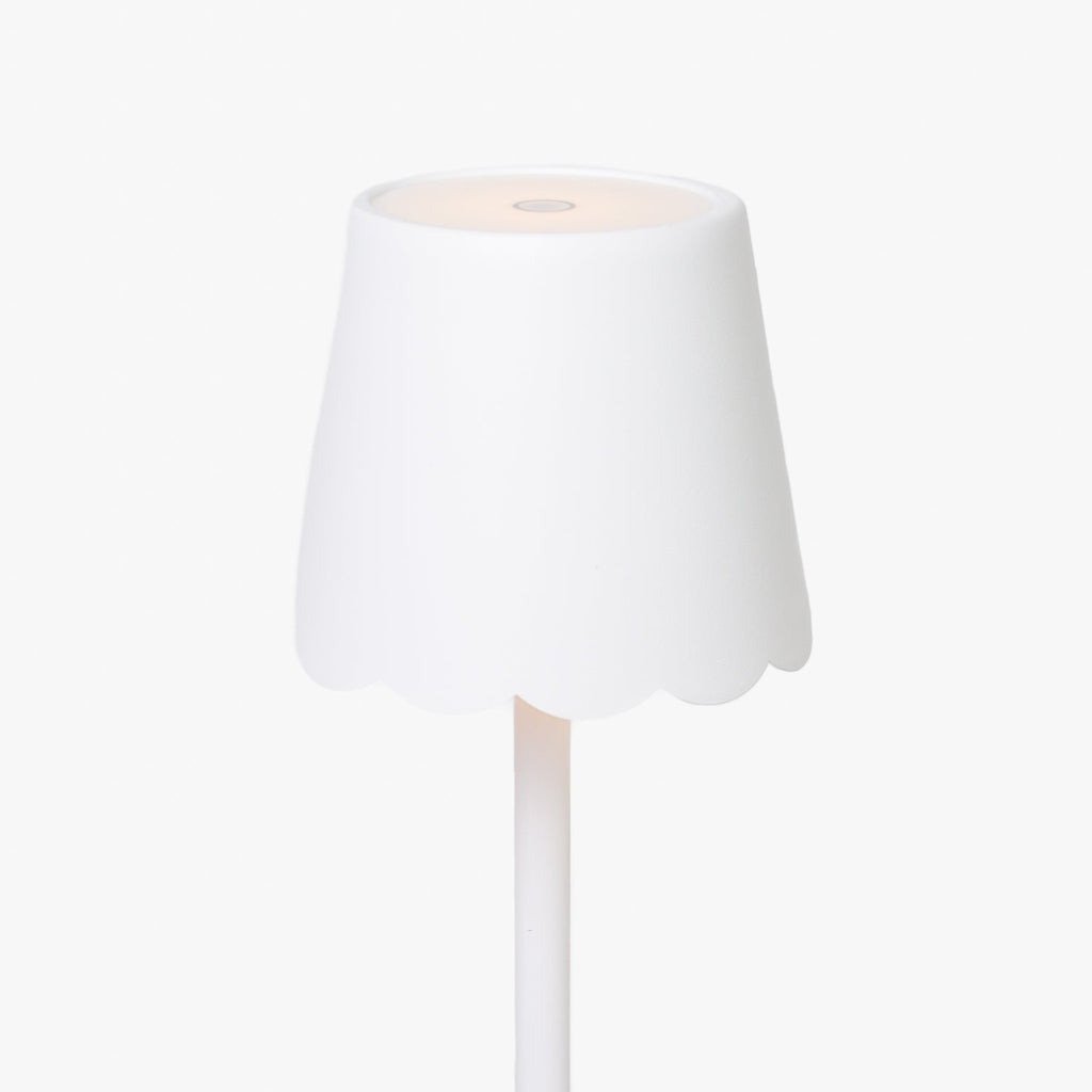 White Scalloped LED Table Lamp