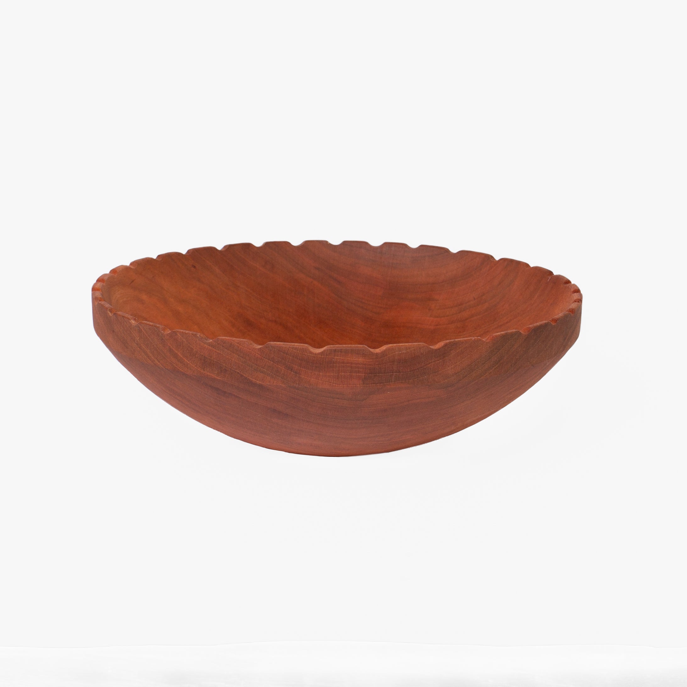Wooden Scalloped Bowl
