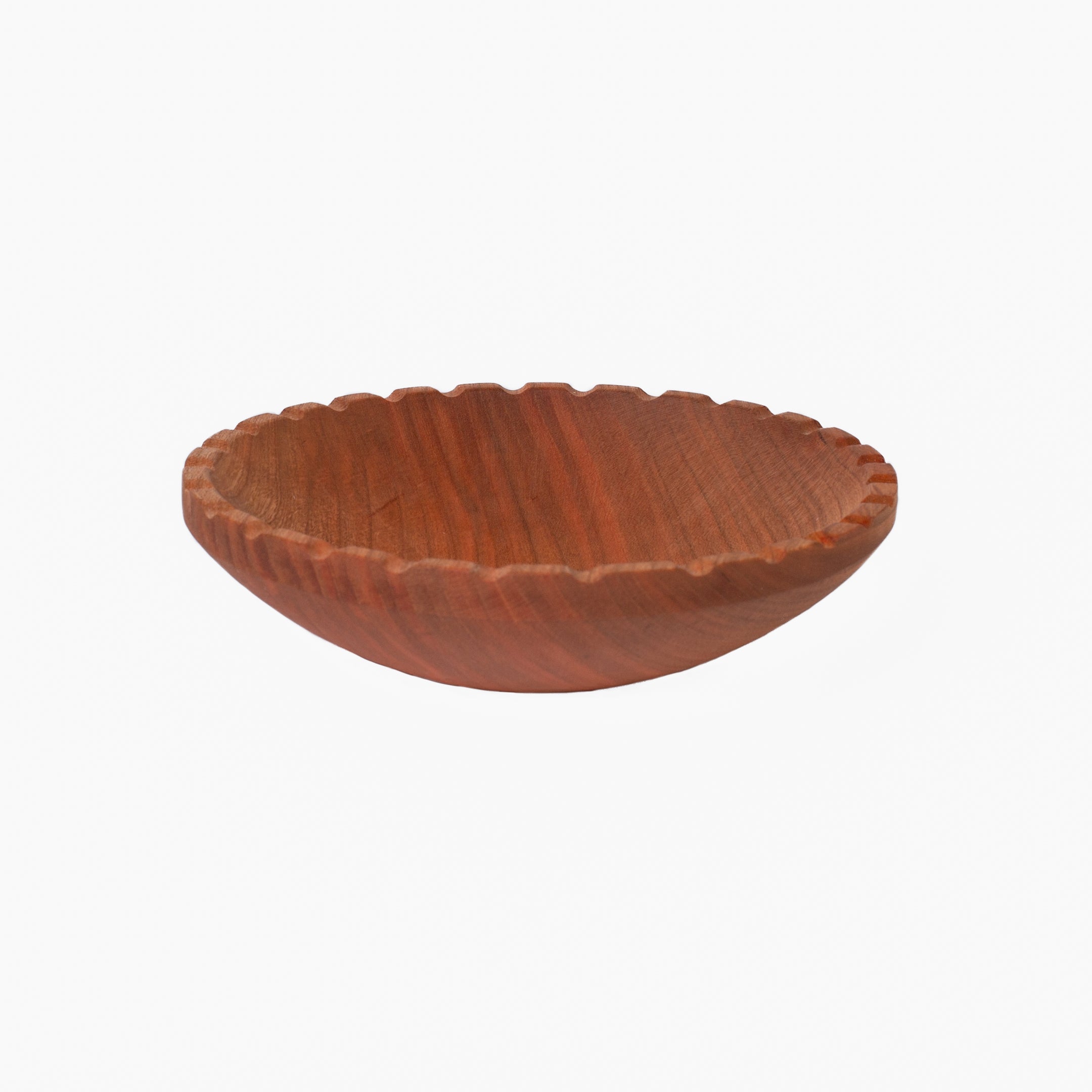 Wooden Scalloped Bowl