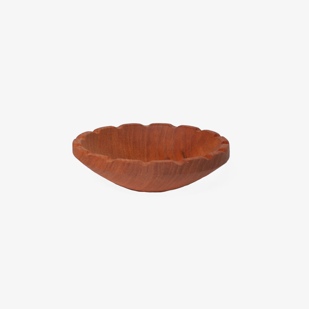 Wooden Scalloped Bowl