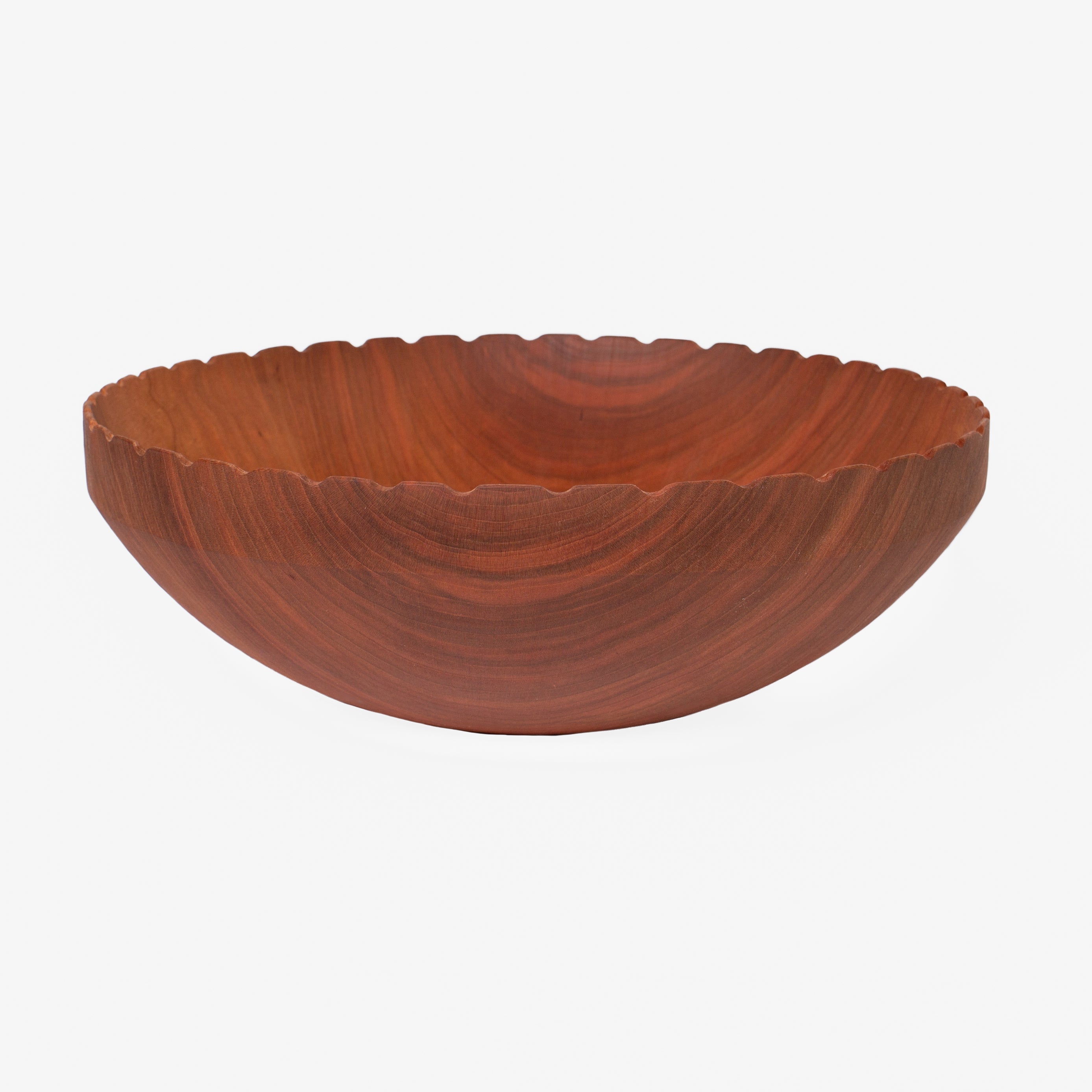 Wooden Scalloped Bowl