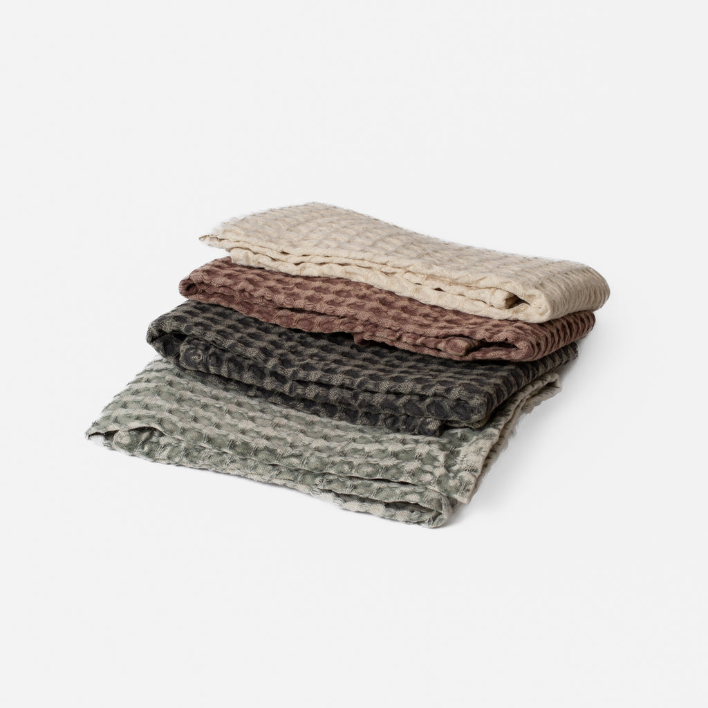 Aubergine Stonewashed Cotton Waffle Weave Dish Cloths