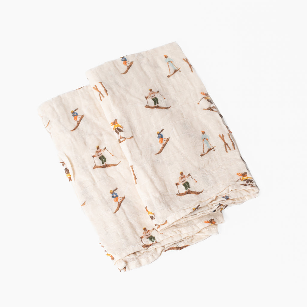 Organic Burp Cloths Natural Vintage Ski