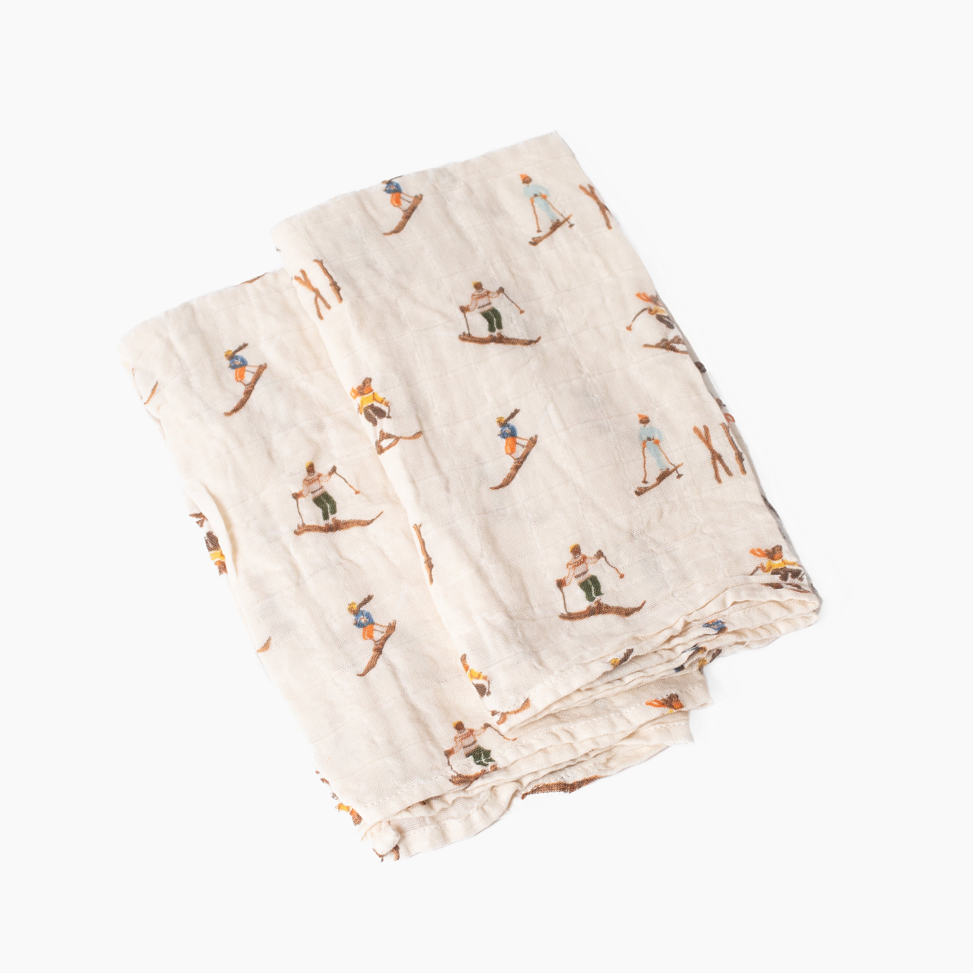 Organic Burp Cloths Natural Vintage Ski