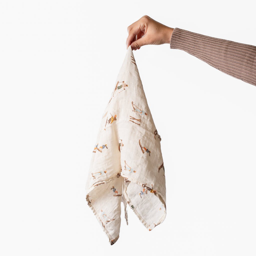 Organic Burp Cloths Natural Vintage Ski