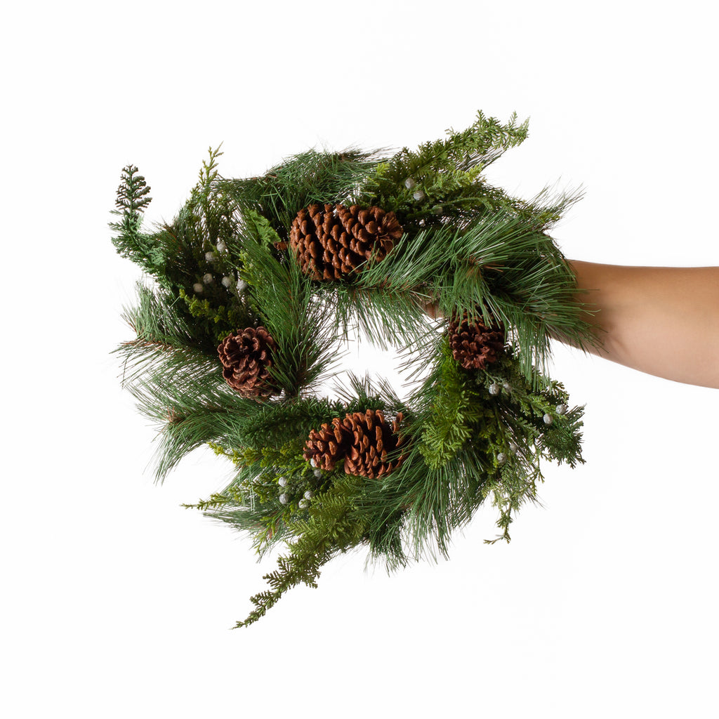Juniper & Pinecone Wreath 14"