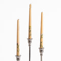 Floral Inlaid Taper Candle Set