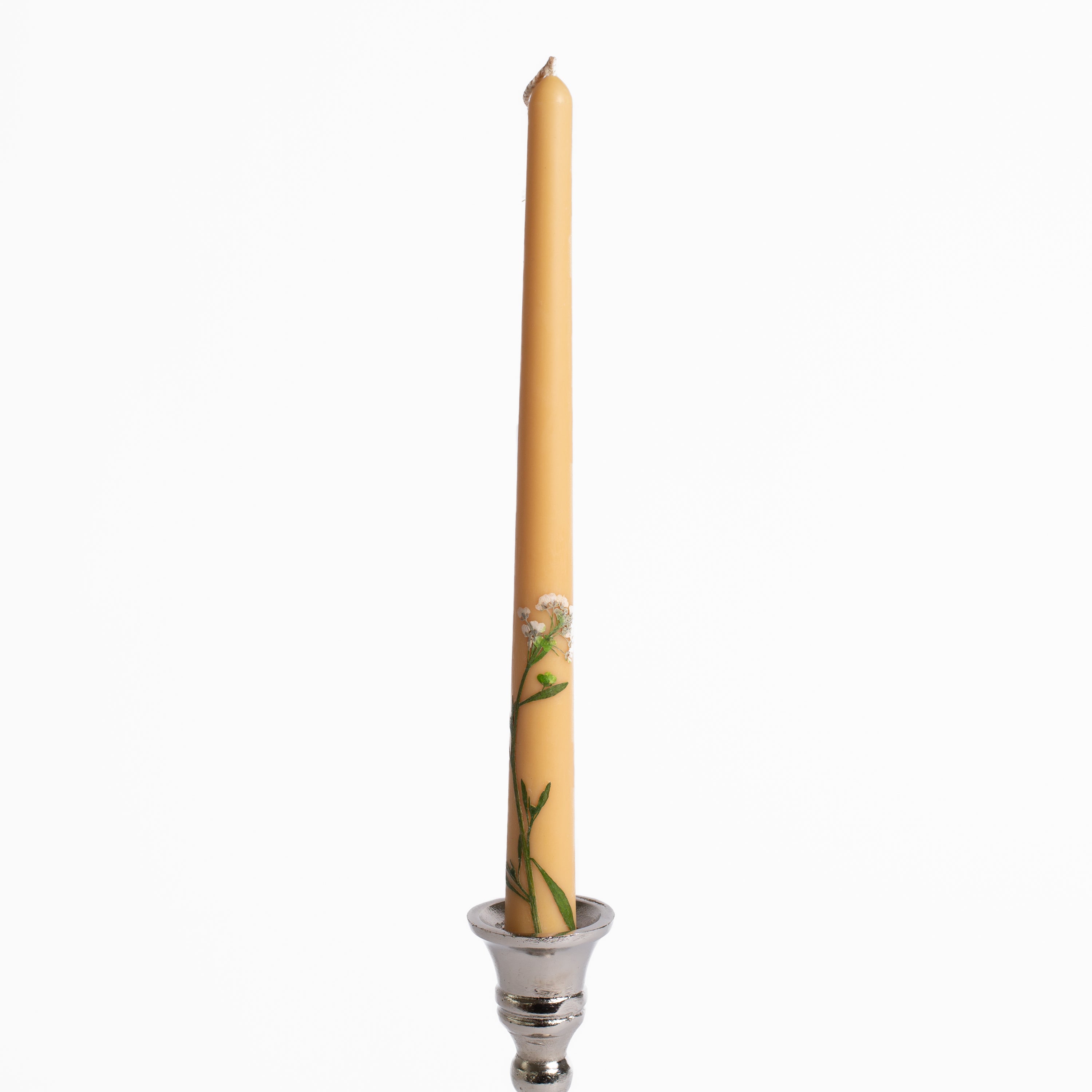 Floral Inlaid Taper Candle Set