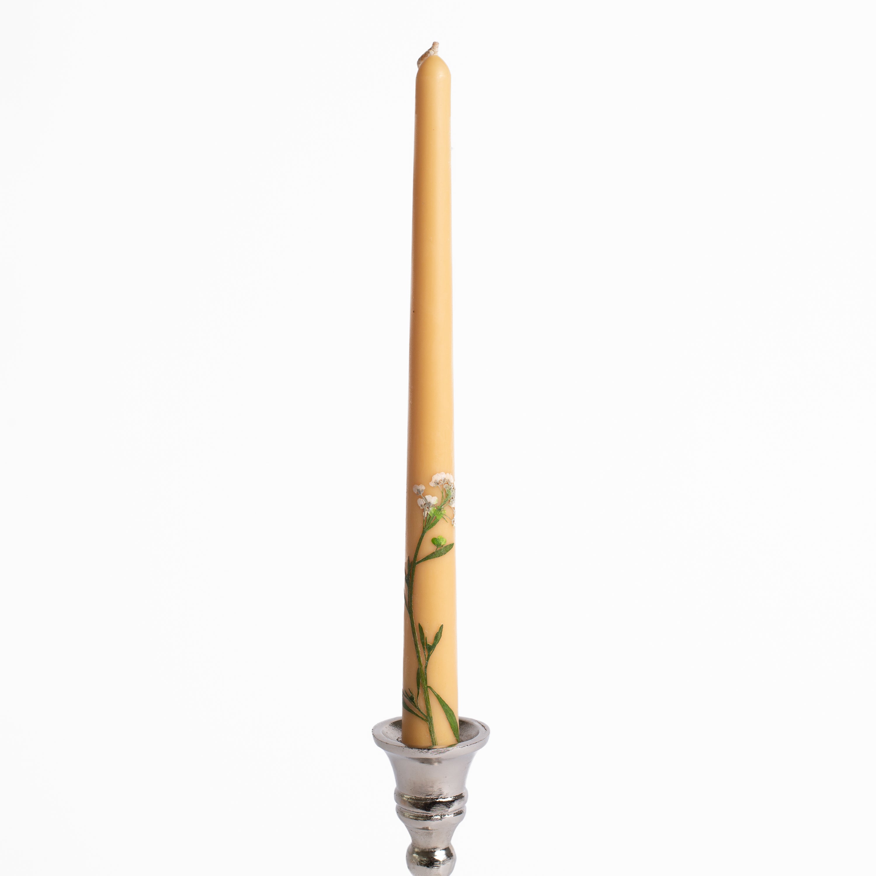 Floral Inlaid Taper Candle Set