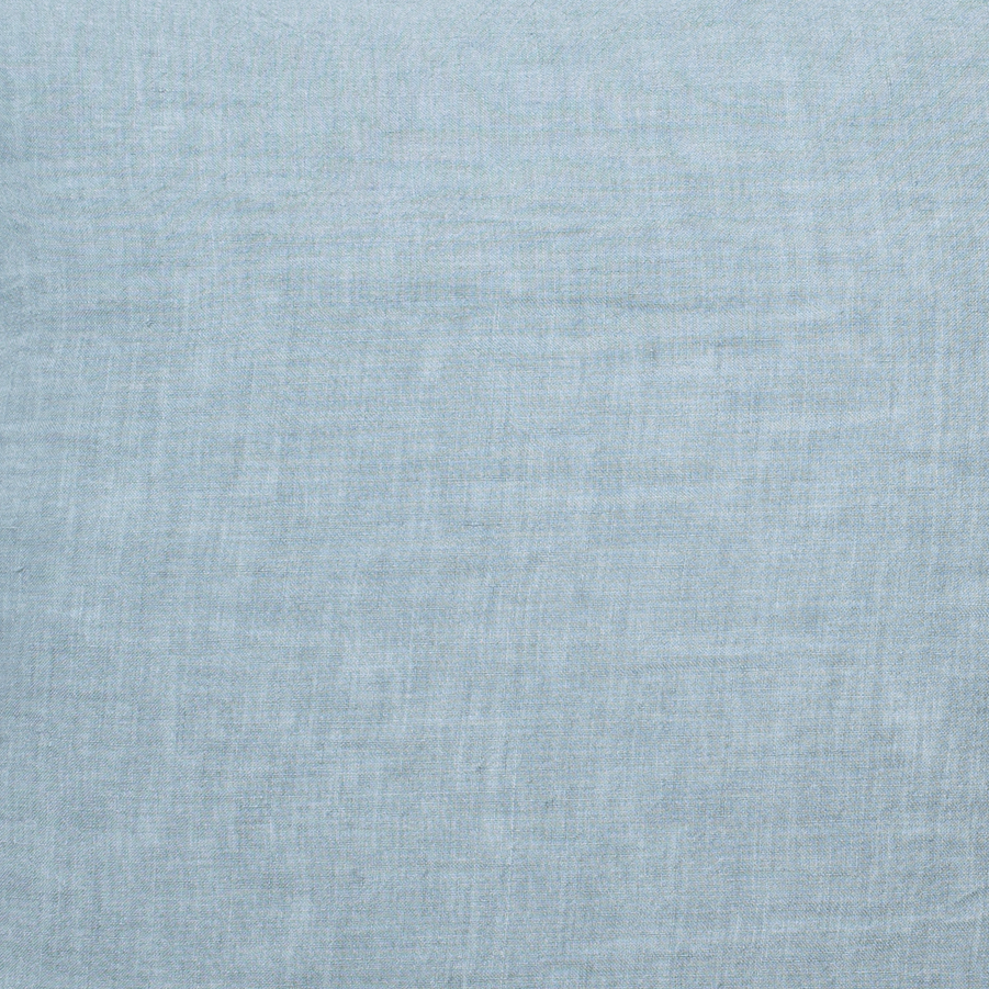 Stormy Blue Fringe Linen Pillow Cover