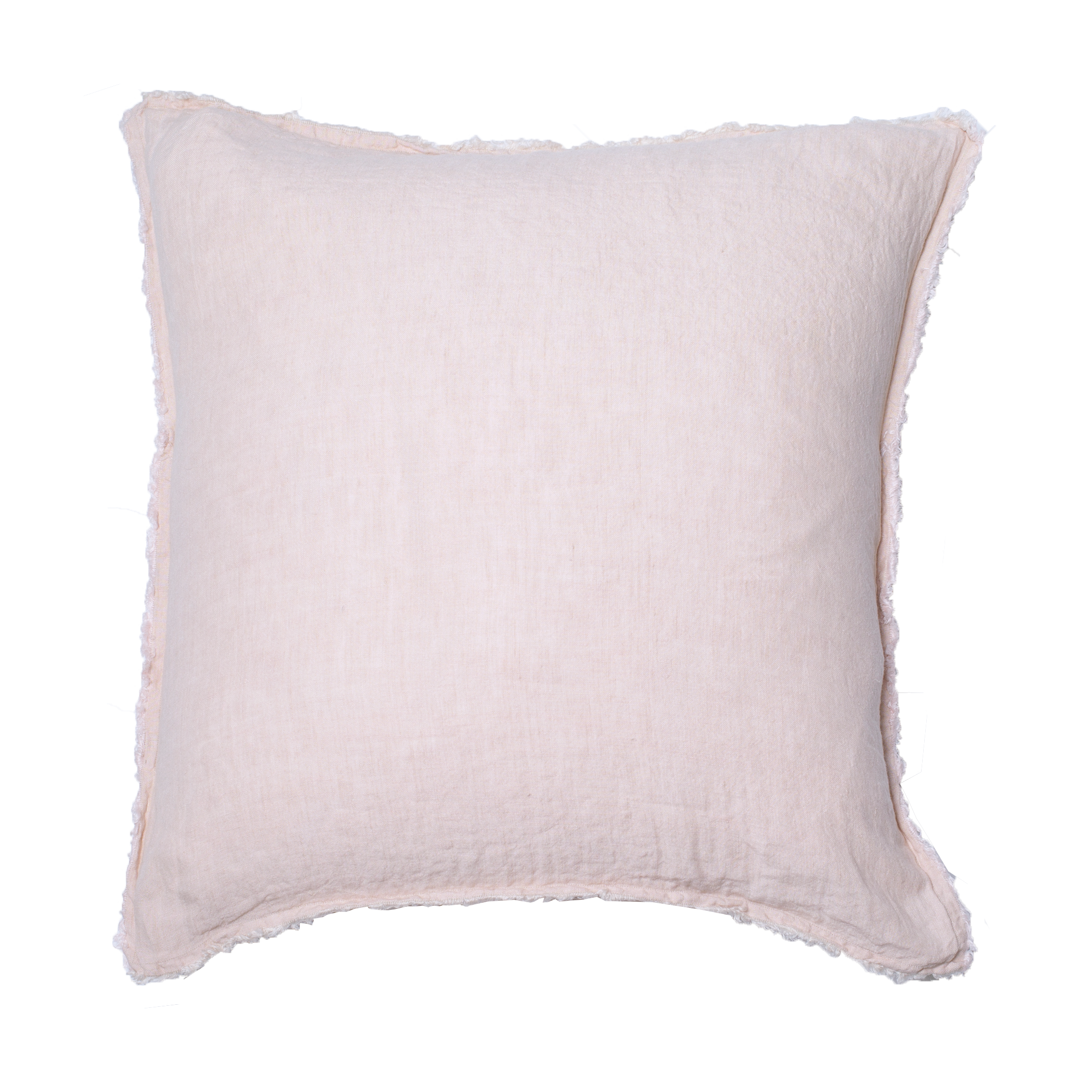 Rose Quartz Fringe Linen Pillow Cover