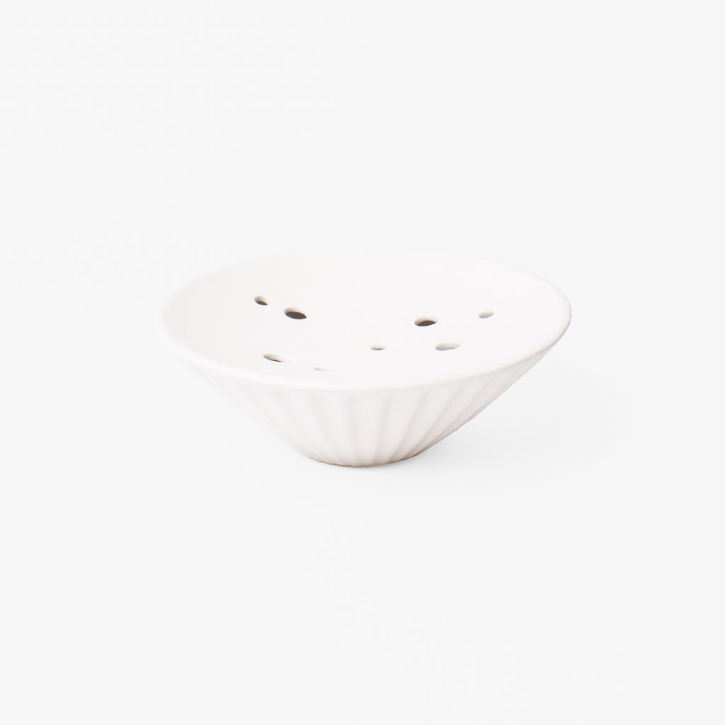 Bloom Ceramic Pleated Flower Frog Vase