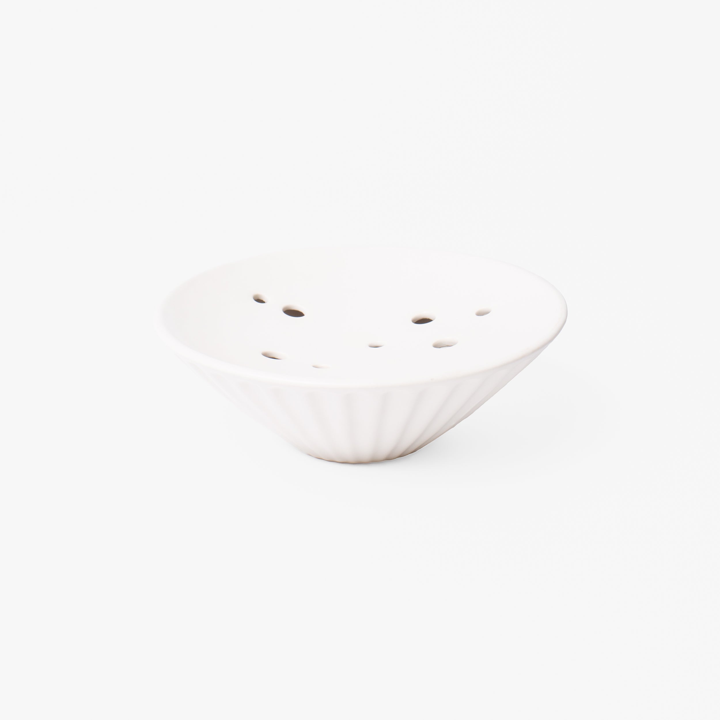 Bloom Ceramic Pleated Flower Frog Vase