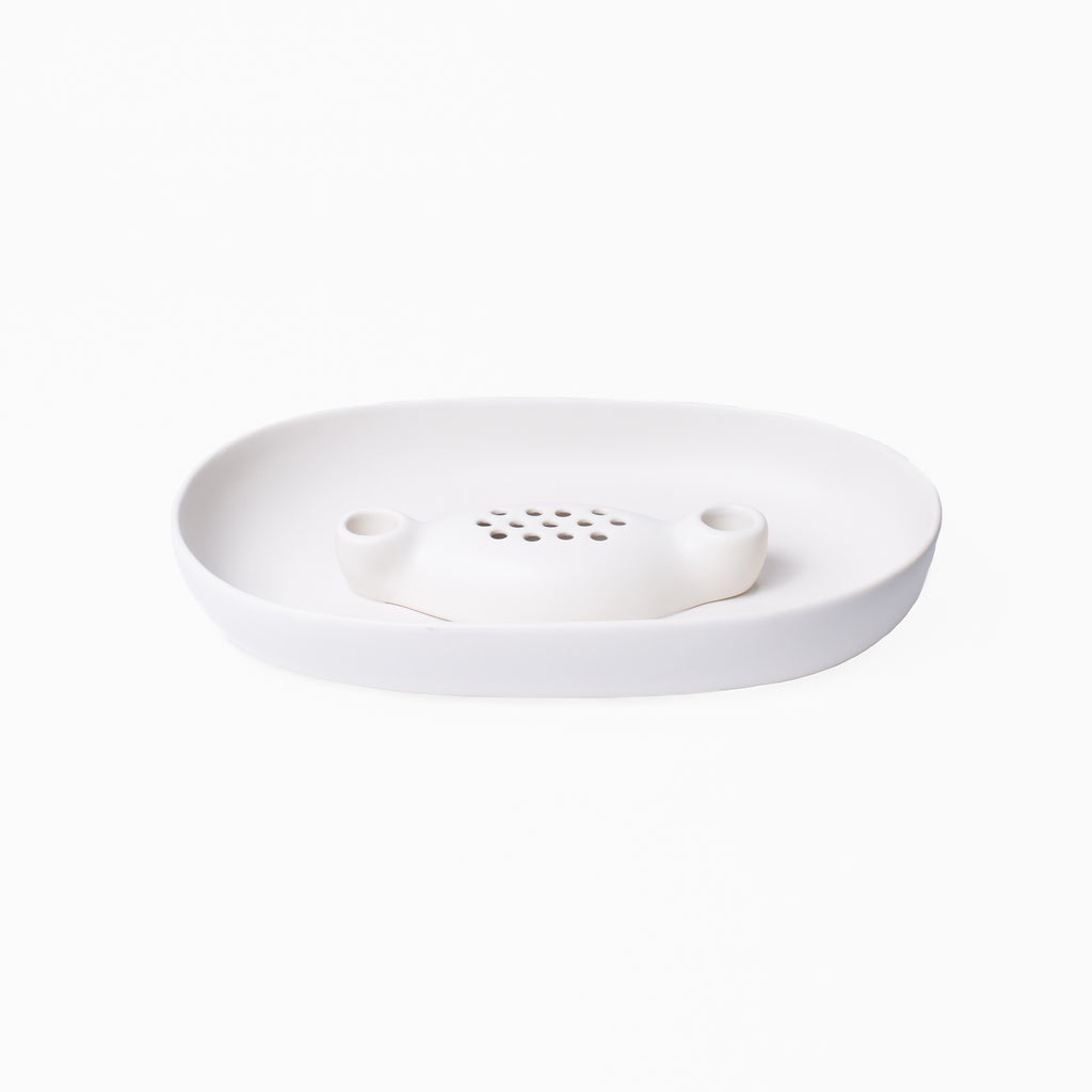 Bloom Ceramic Flower Frog Bowl & Taper Holder