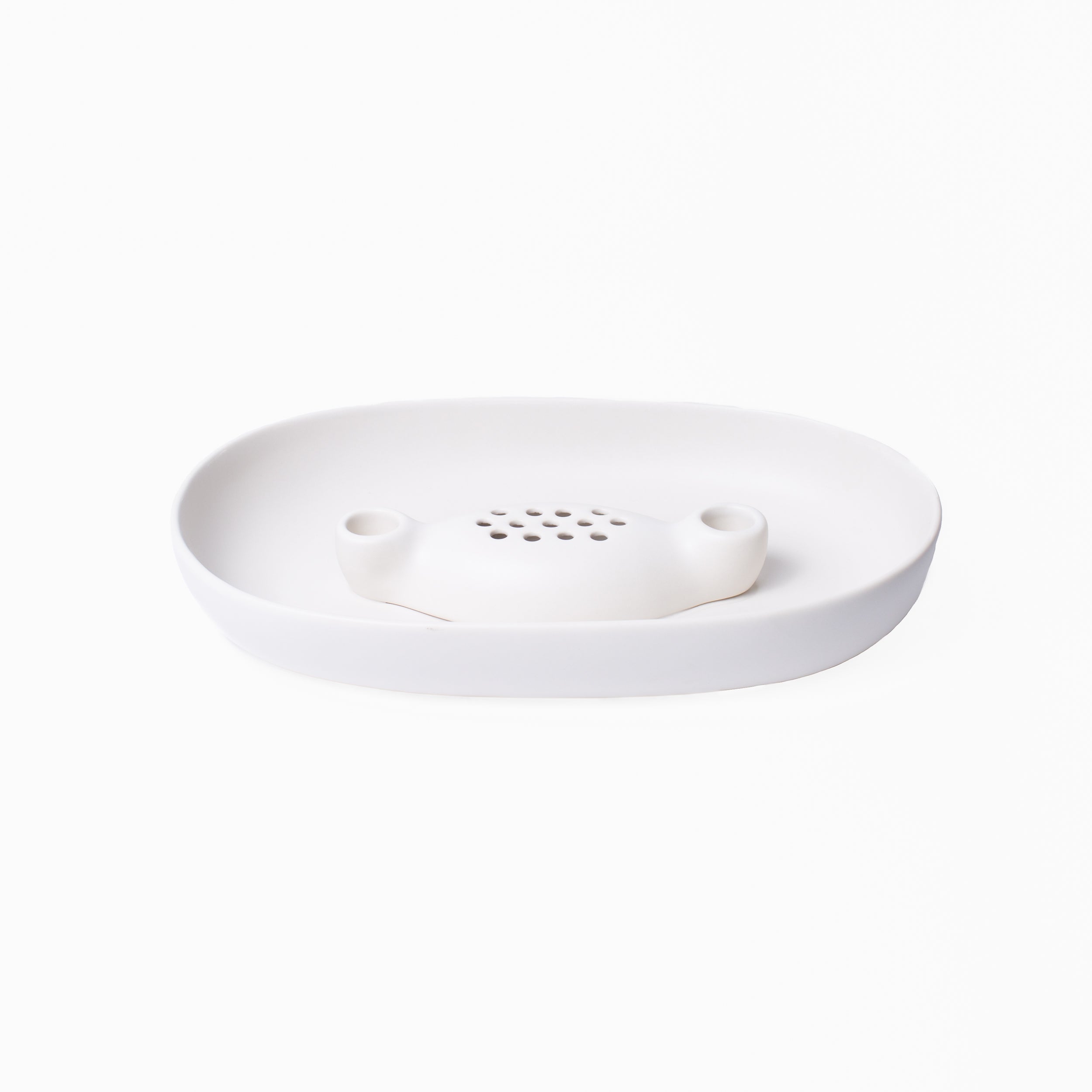 Bloom Ceramic Flower Frog Bowl & Taper Holder