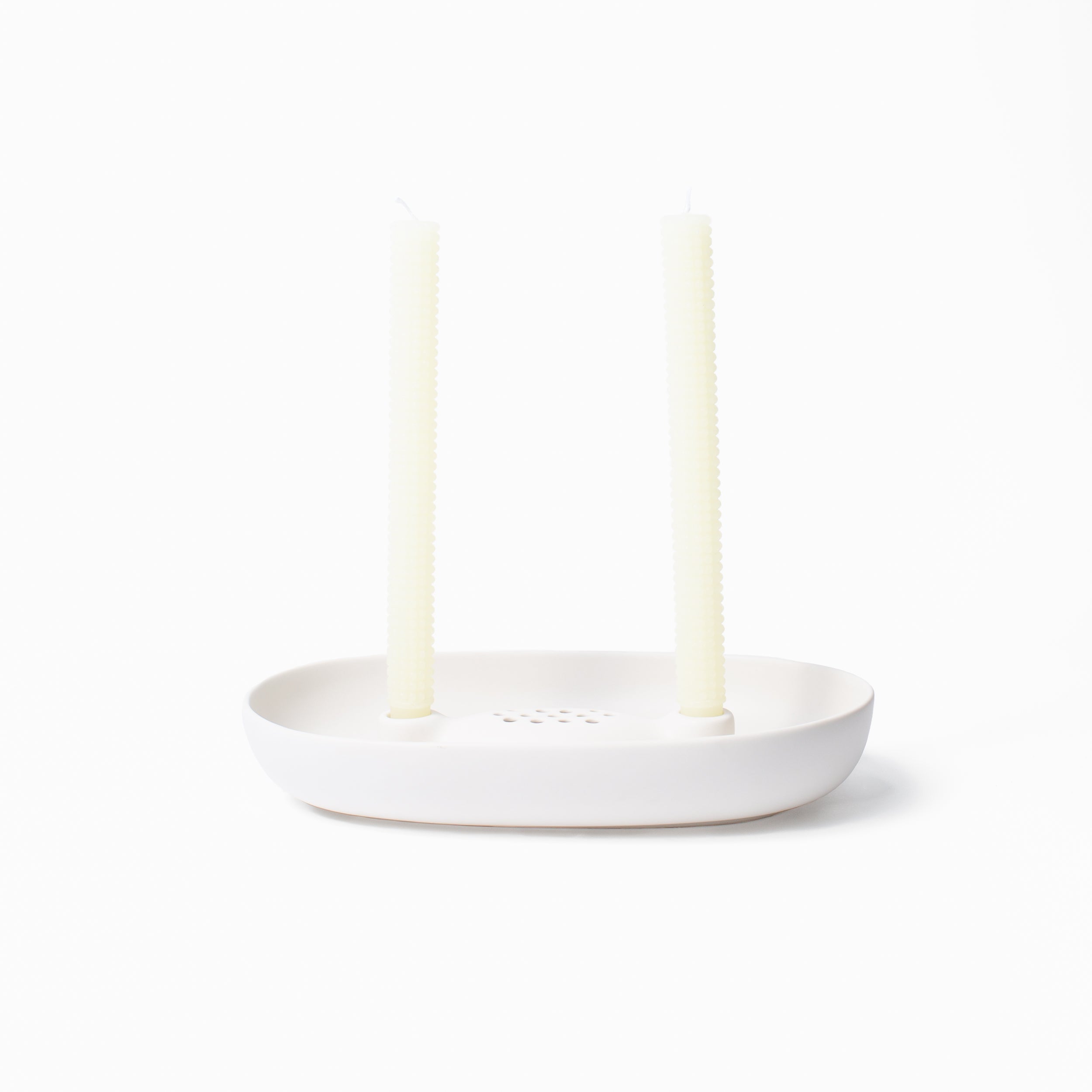 Bloom Ceramic Flower Frog Bowl & Taper Holder