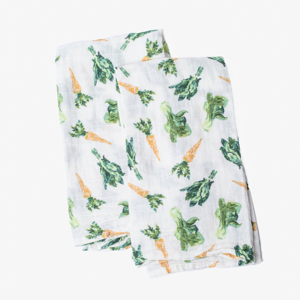 Organic Burp Cloths Fresh Veggies