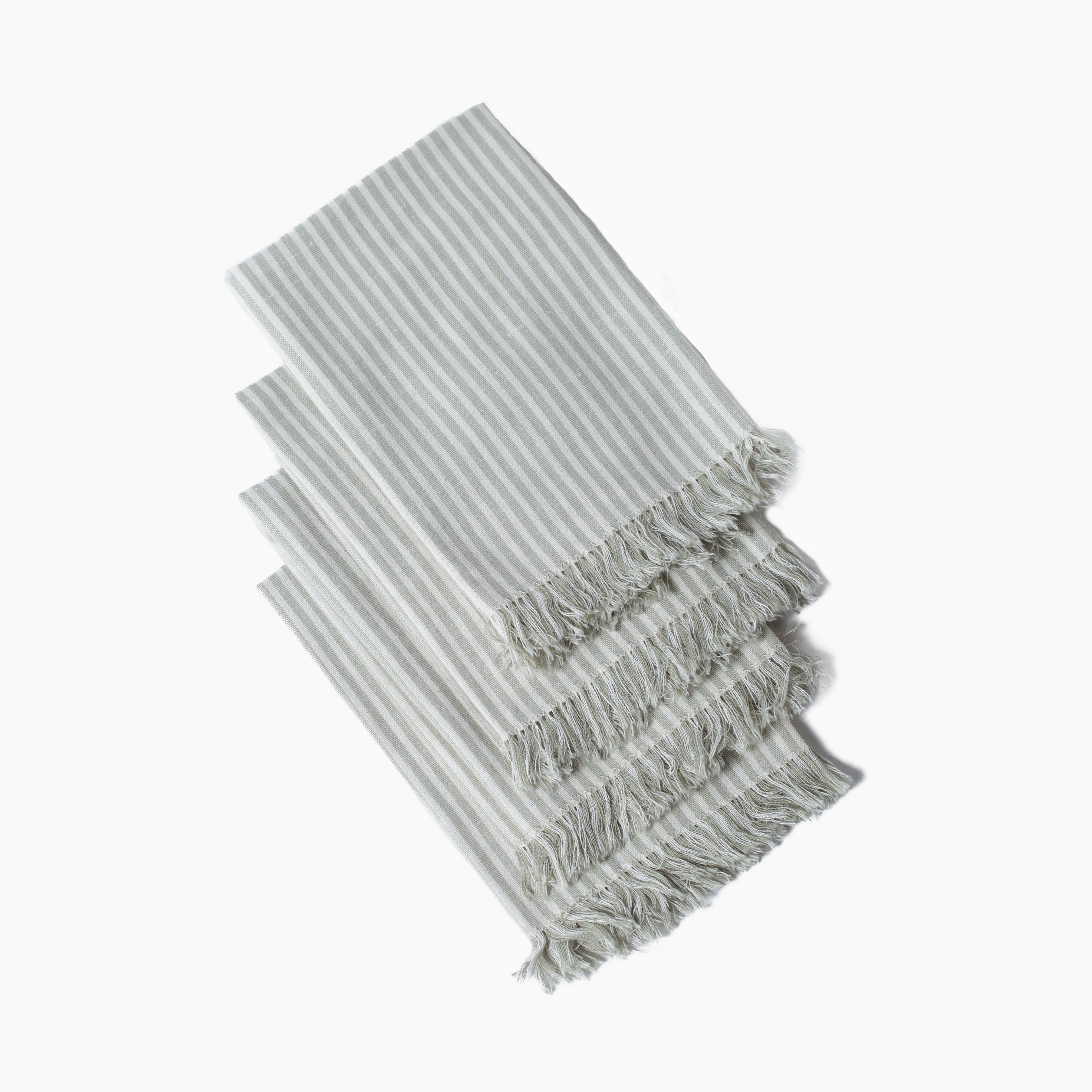 Stripe Napkins with Fringe - Set of 4