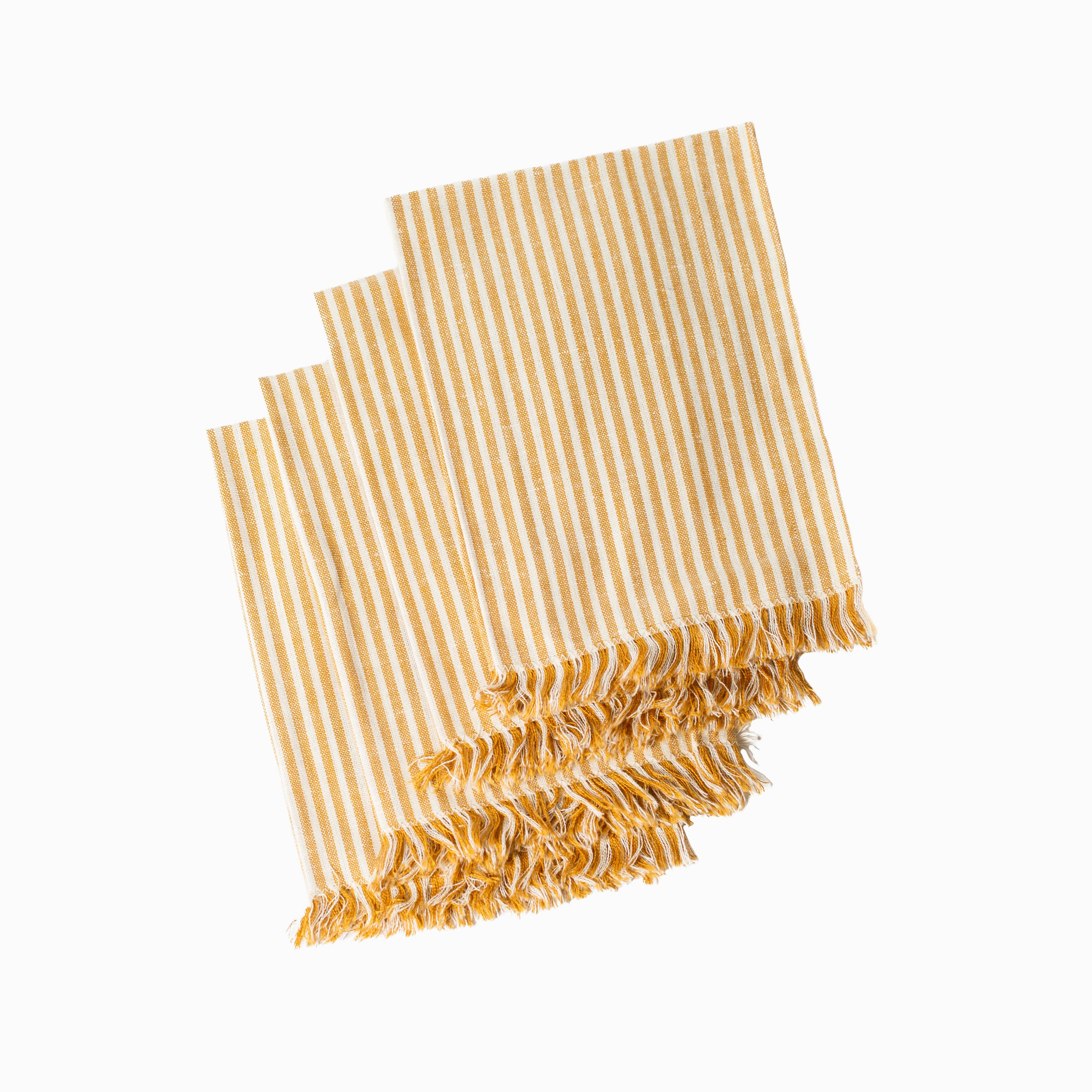 Stripe Napkins with Fringe - Set of 4