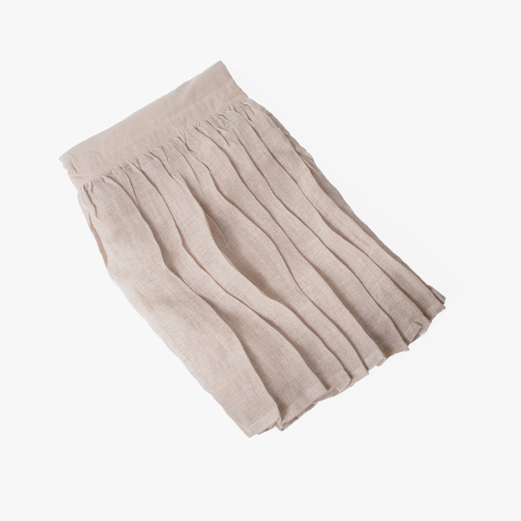 Gathered Natural Linen Bed Skirt