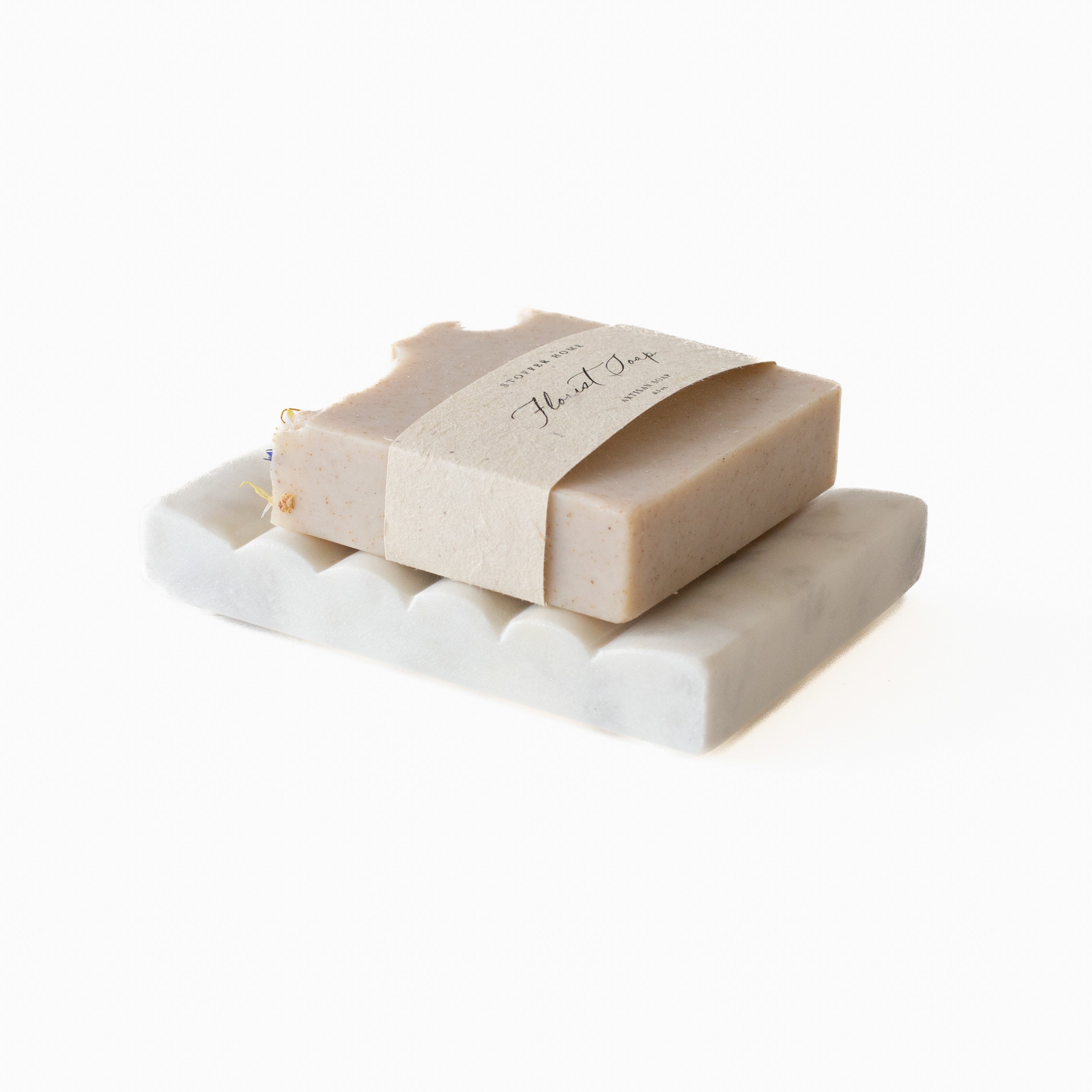 Ribbed Marble Soap Dish