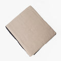 Natural Linen Tablecloth with Black Trim