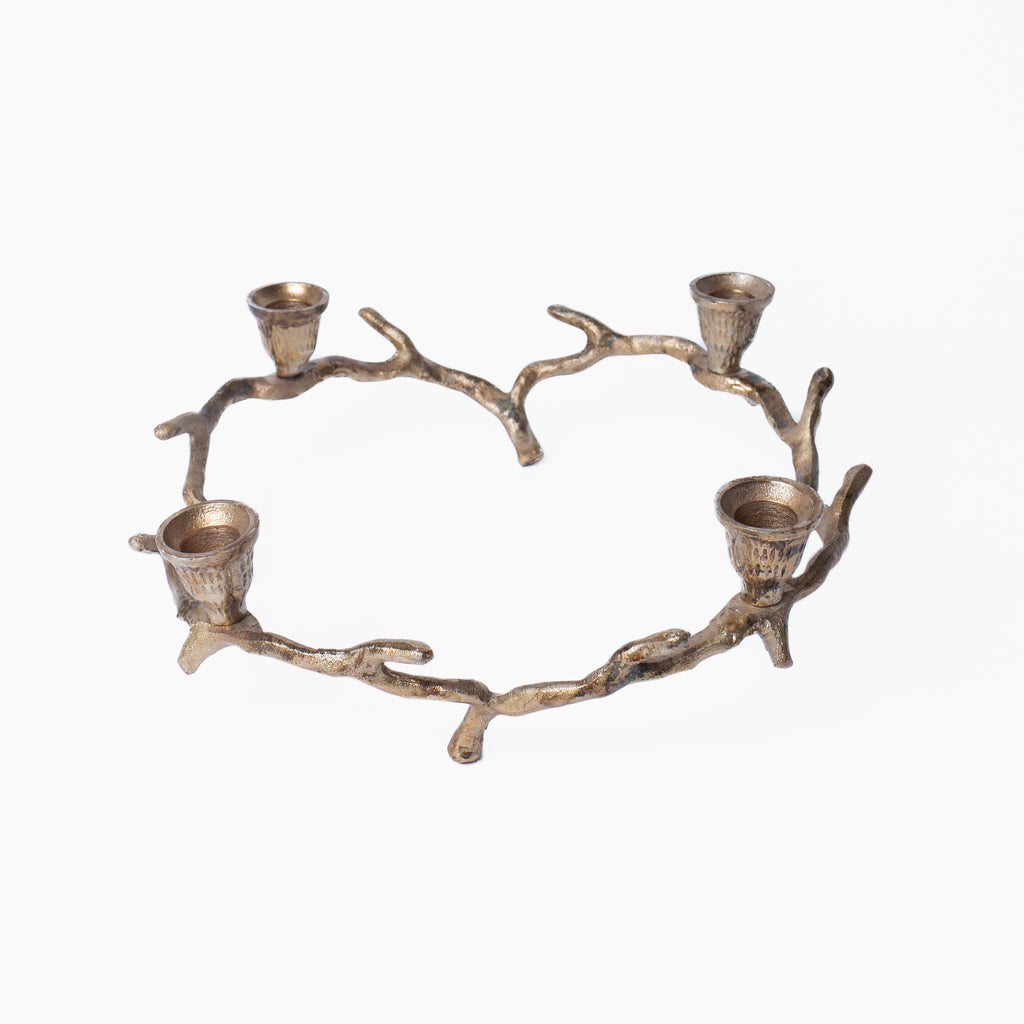 Oxidized Wreath Taper Holder