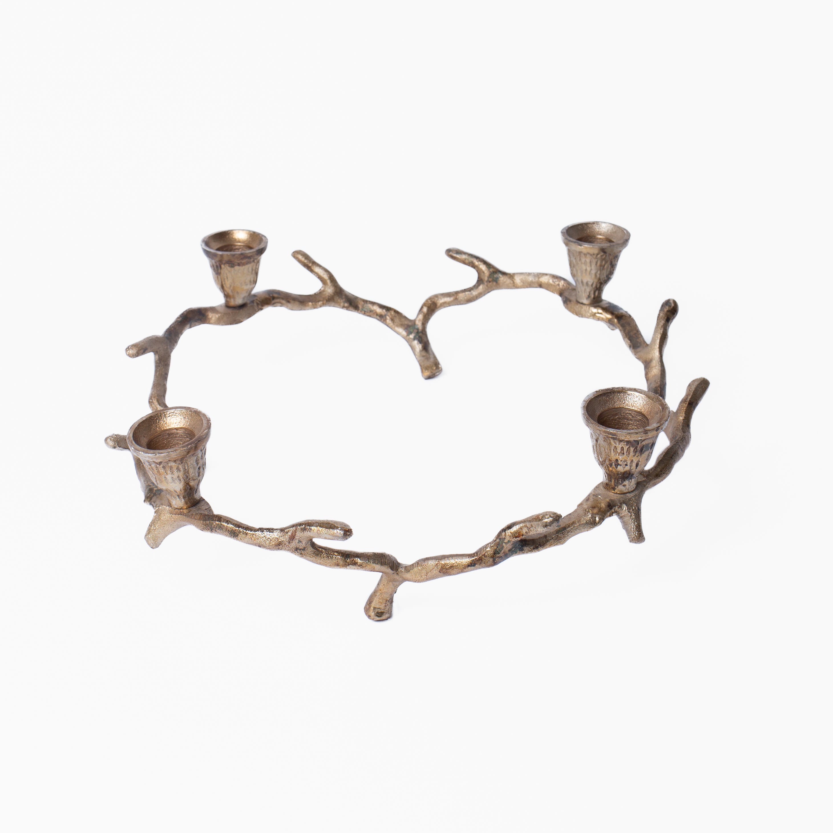 Oxidized Wreath Taper Holder