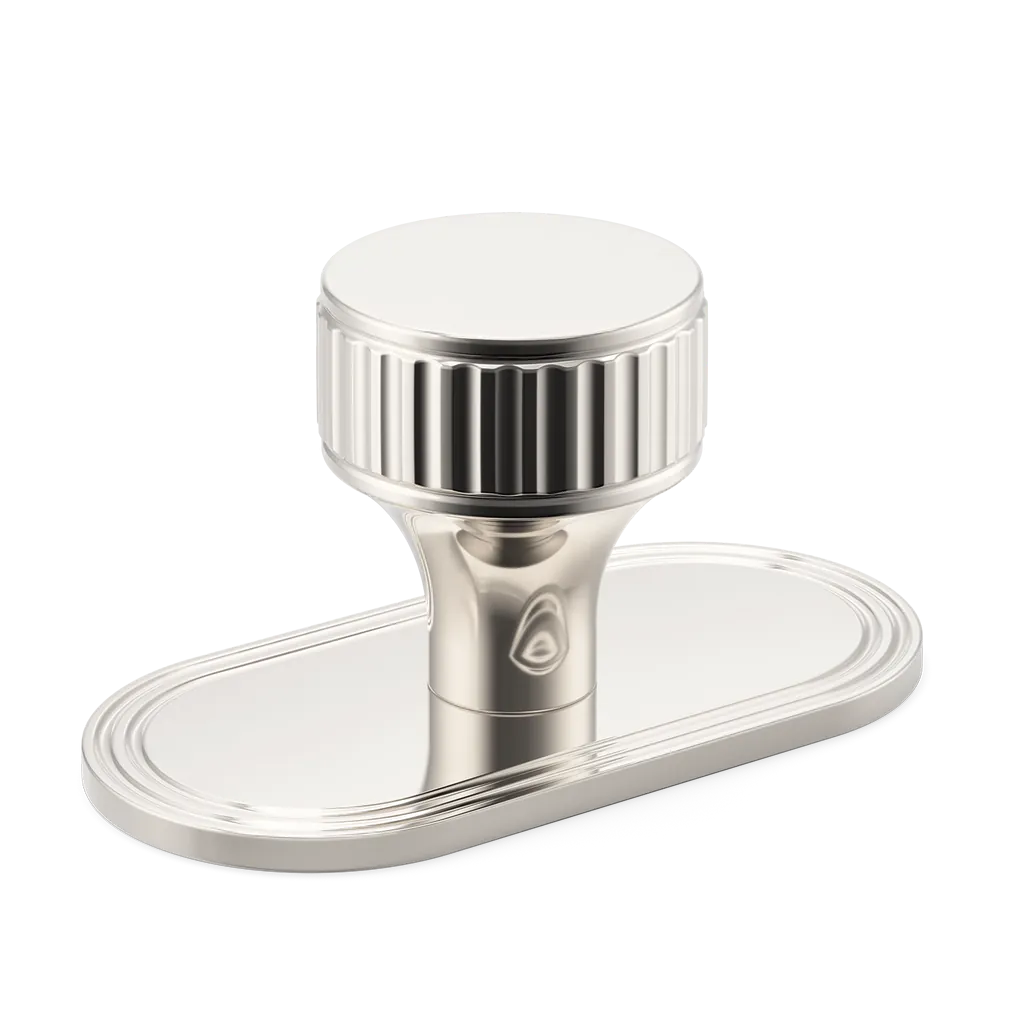 Barwick Ridged Cabinet Knob with Backplate