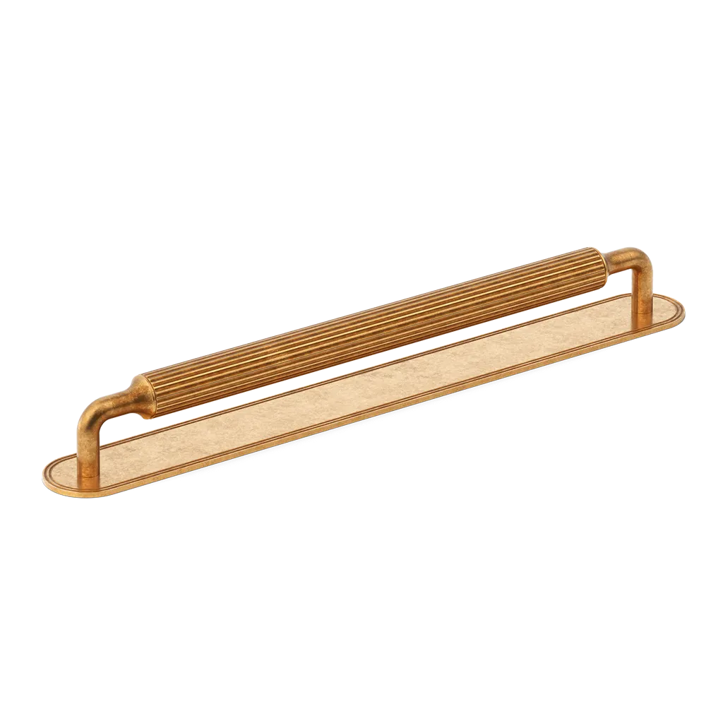 Barwick Ridged Cabinet Pull Handle with Backplate