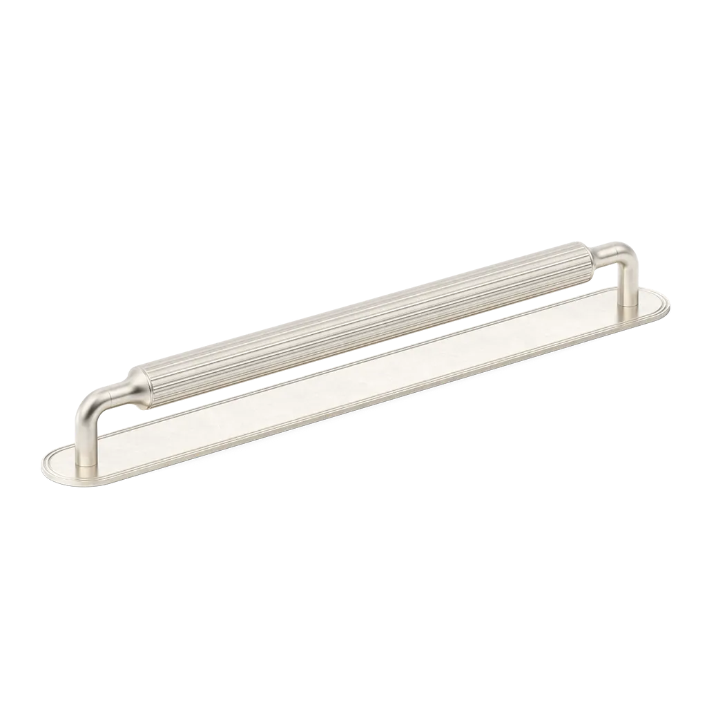 Barwick Ridged Cabinet Pull Handle with Backplate