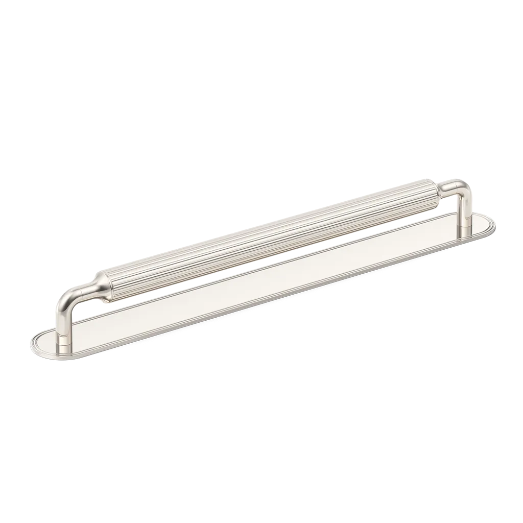Barwick Ridged Cabinet Pull Handle with Backplate