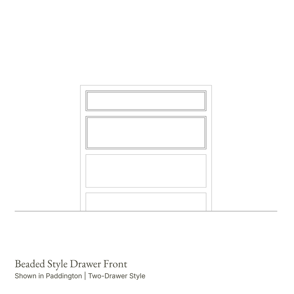 Paddington Vanity | Two-Drawer Style | Beaded Drawer Front