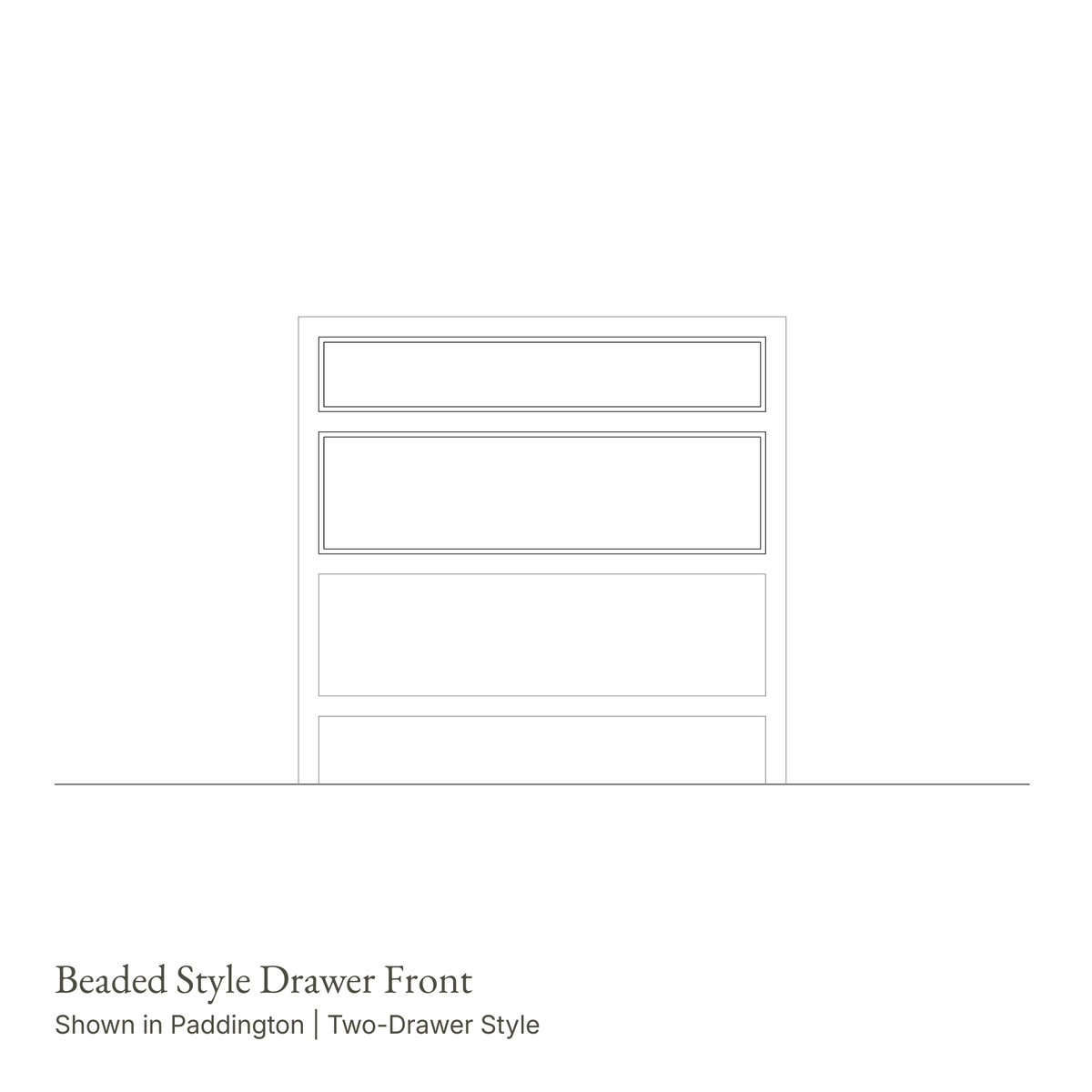 Paddington Vanity | Two-Drawer Style | Beaded Drawer Front