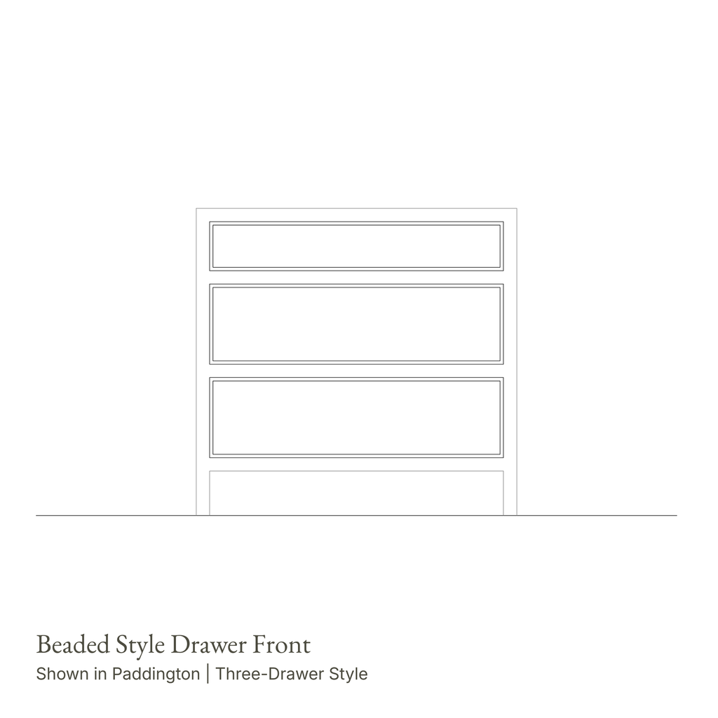 Paddington Vanity | Three-Drawer Style | Beaded Drawer Front - 63"