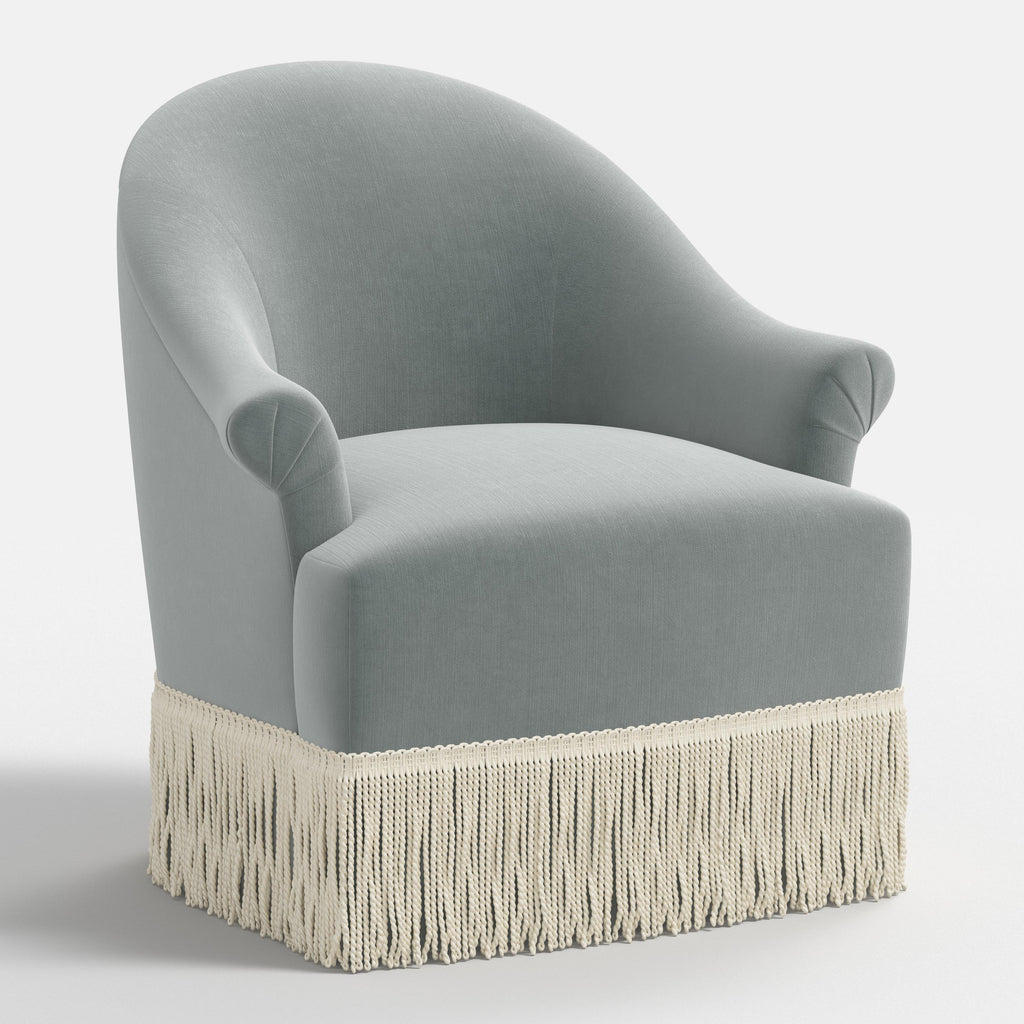 Marie Swivel Chair in Performance Velvet in Lichen