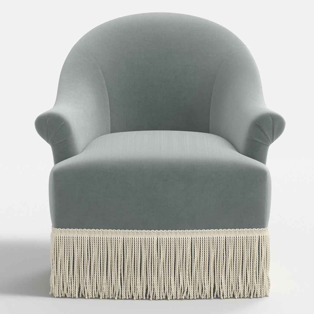 Marie Swivel Chair in Performance Velvet in Lichen