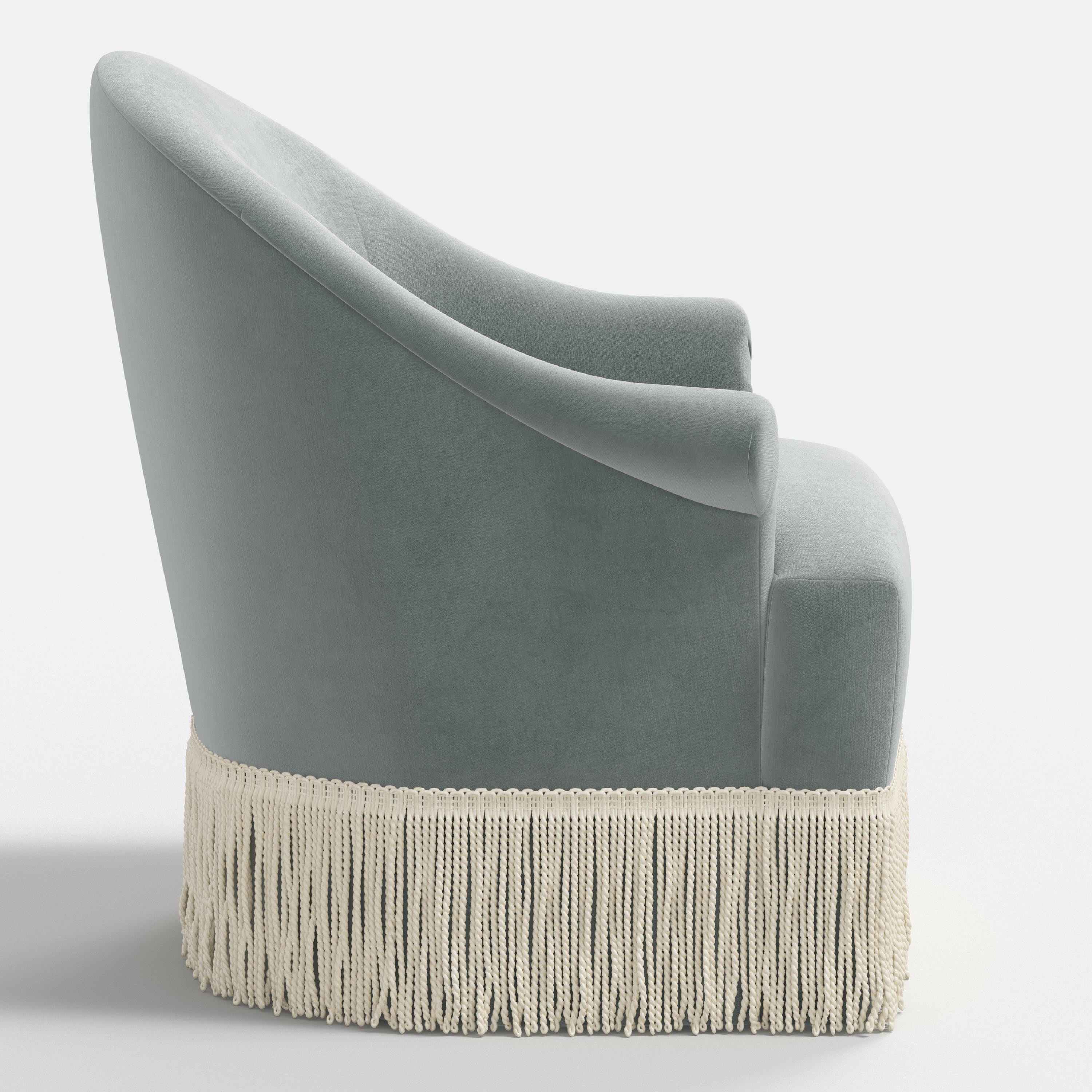 Marie Swivel Chair in Performance Velvet in Lichen